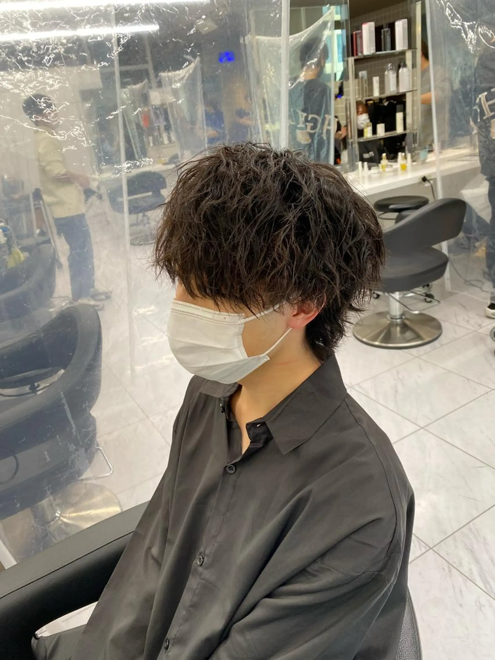 ミディアム パーマ ヘアアレンジ メンズ メンズ特化 水口湧太のヘアスタイル