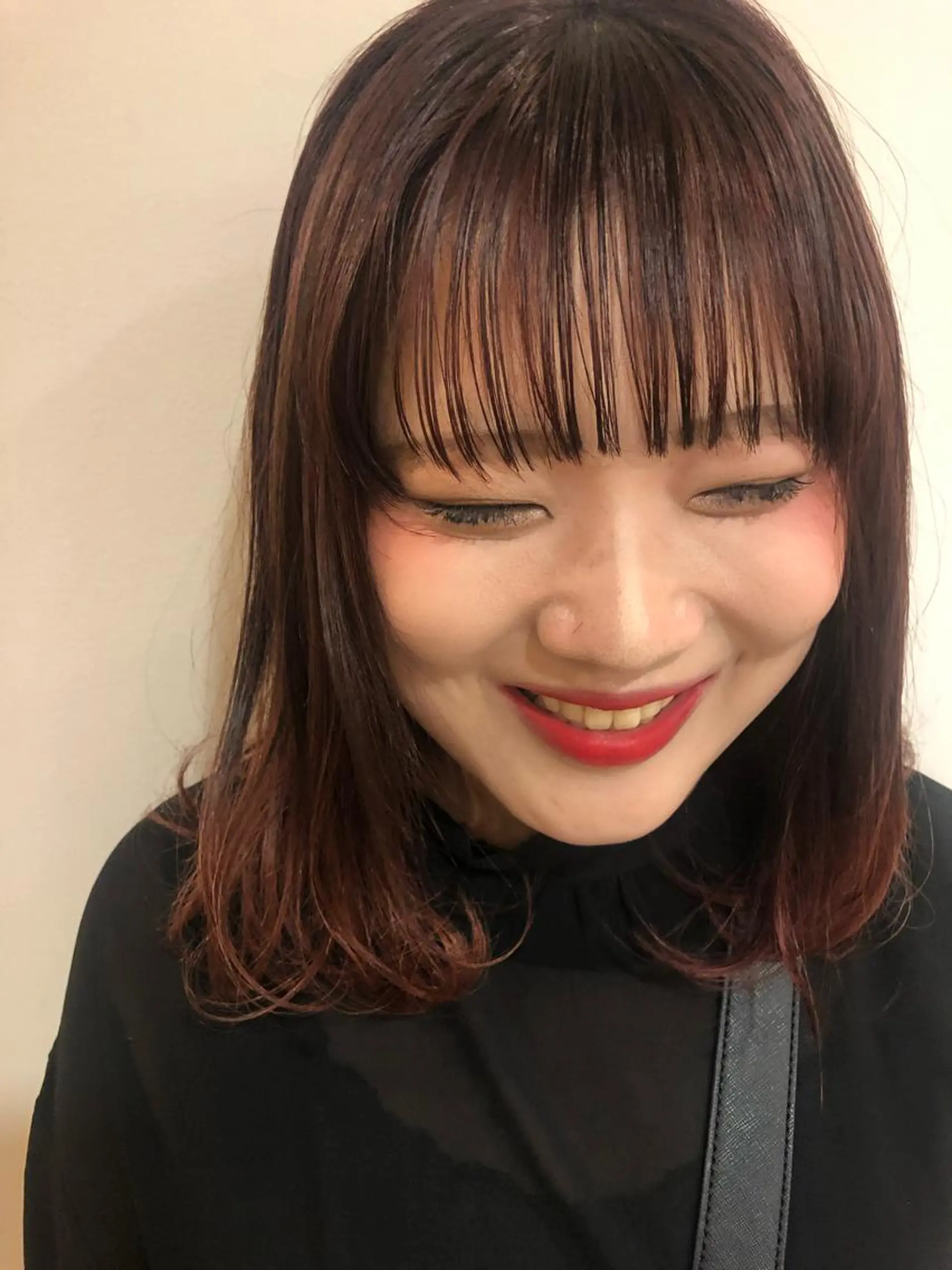 ミディアム シースルーバング ヘアカラー トリートメント 盛れるレイヤーカット 得意🌹井上美沙のヘアスタイル