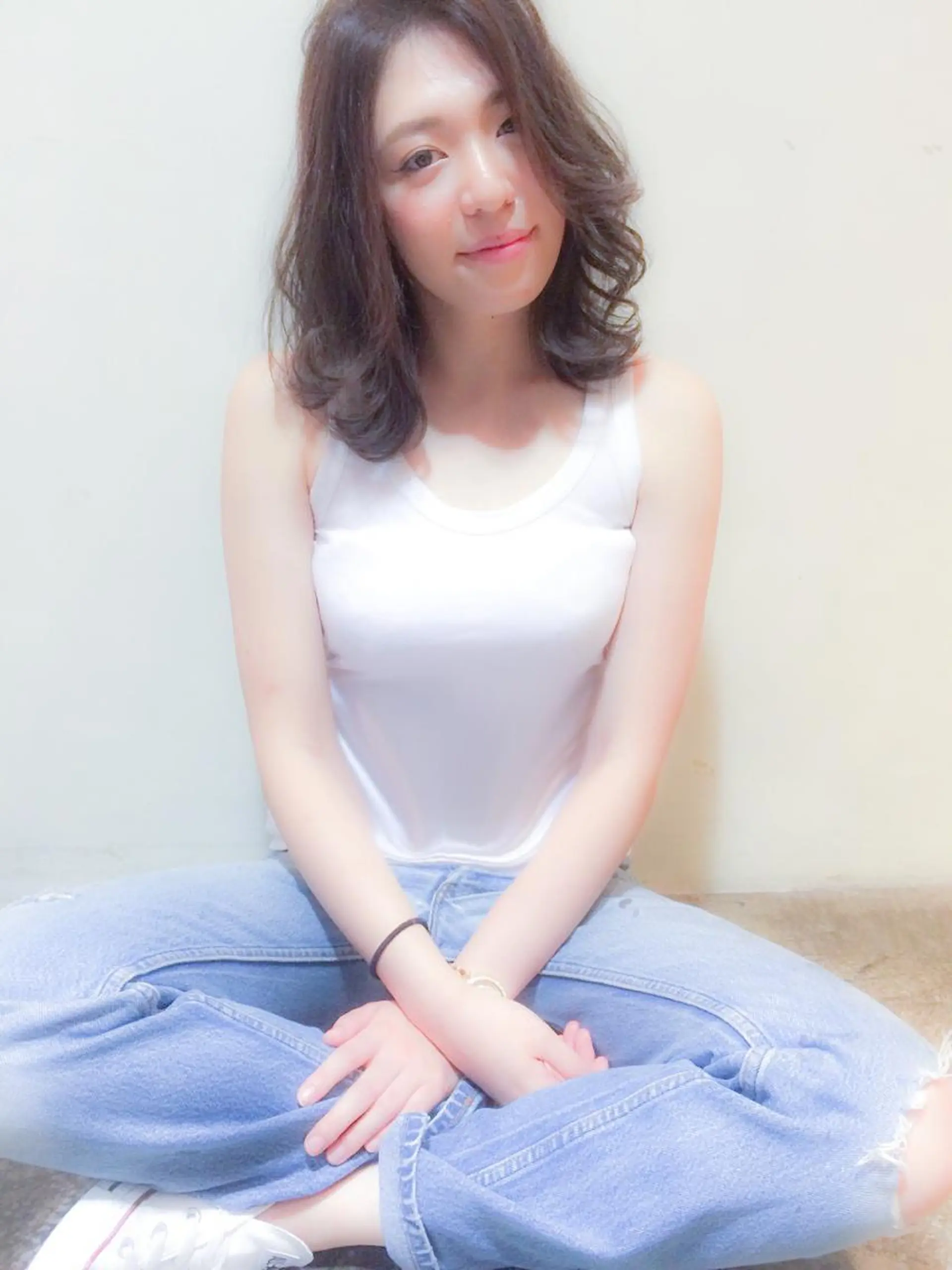 セミロング カラー 北條 優輝のヘアスタイル