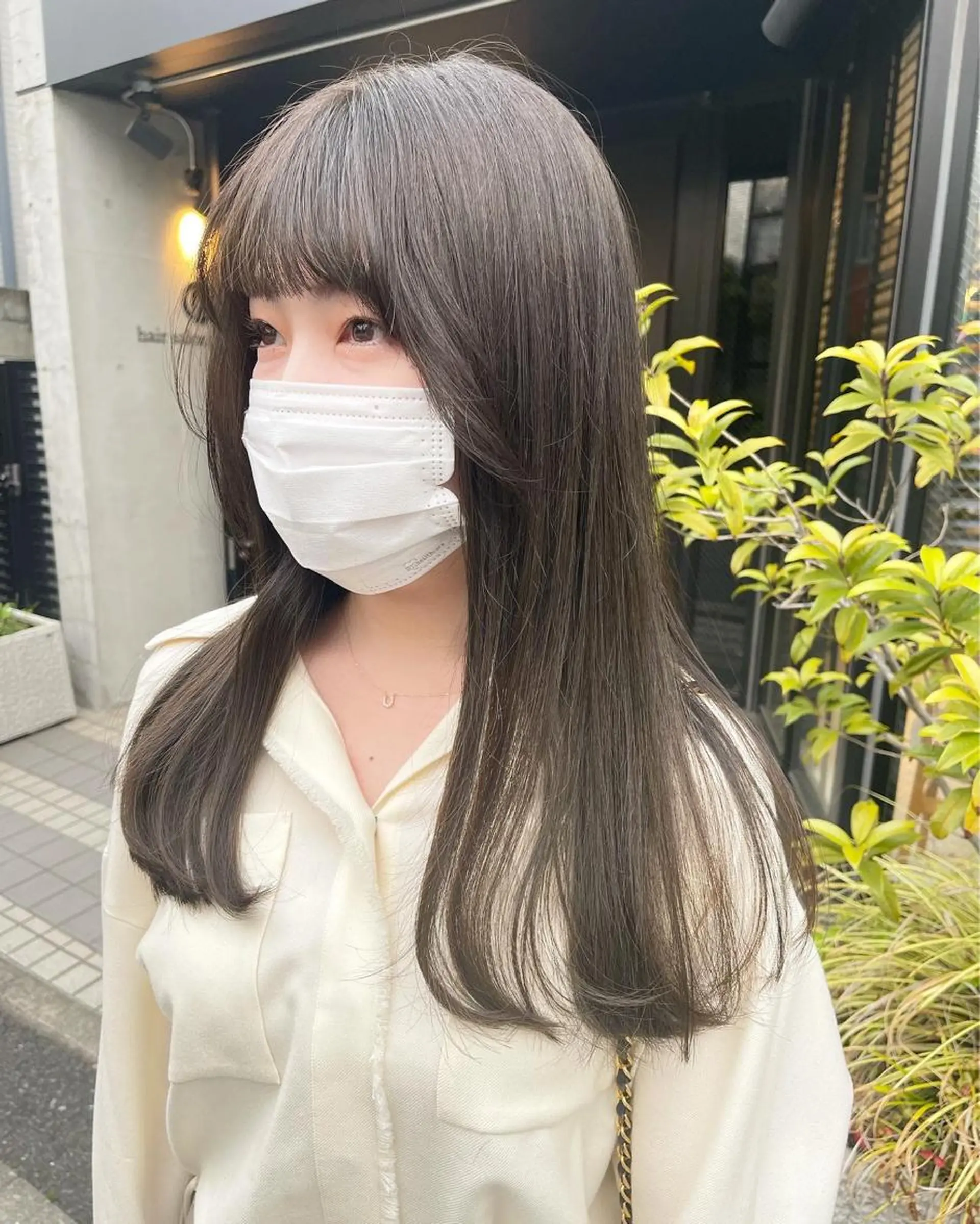 ロング カラー グレージュ オリーブグレージュ オリーブグレー ラベンダー/レイヤー スタイル🤎mamiのヘアスタイル