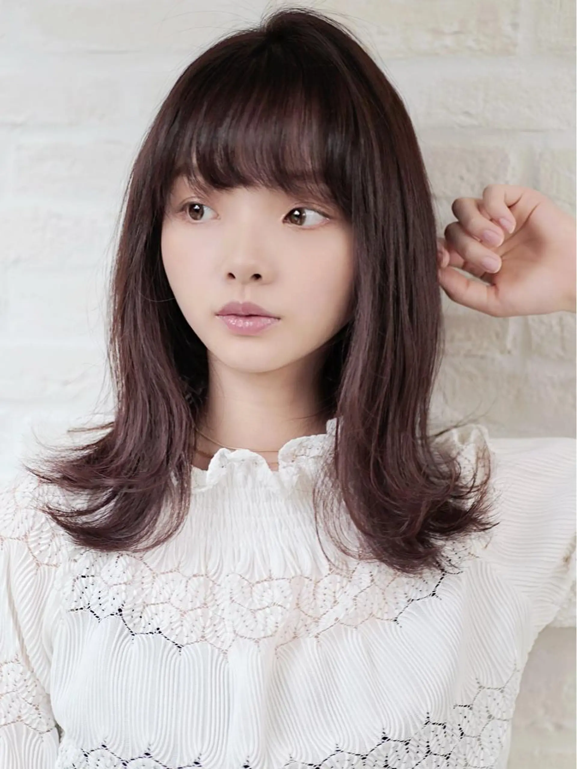 ミディアム カラー 外ハネヘア Soleria 田中慎一のヘアスタイル