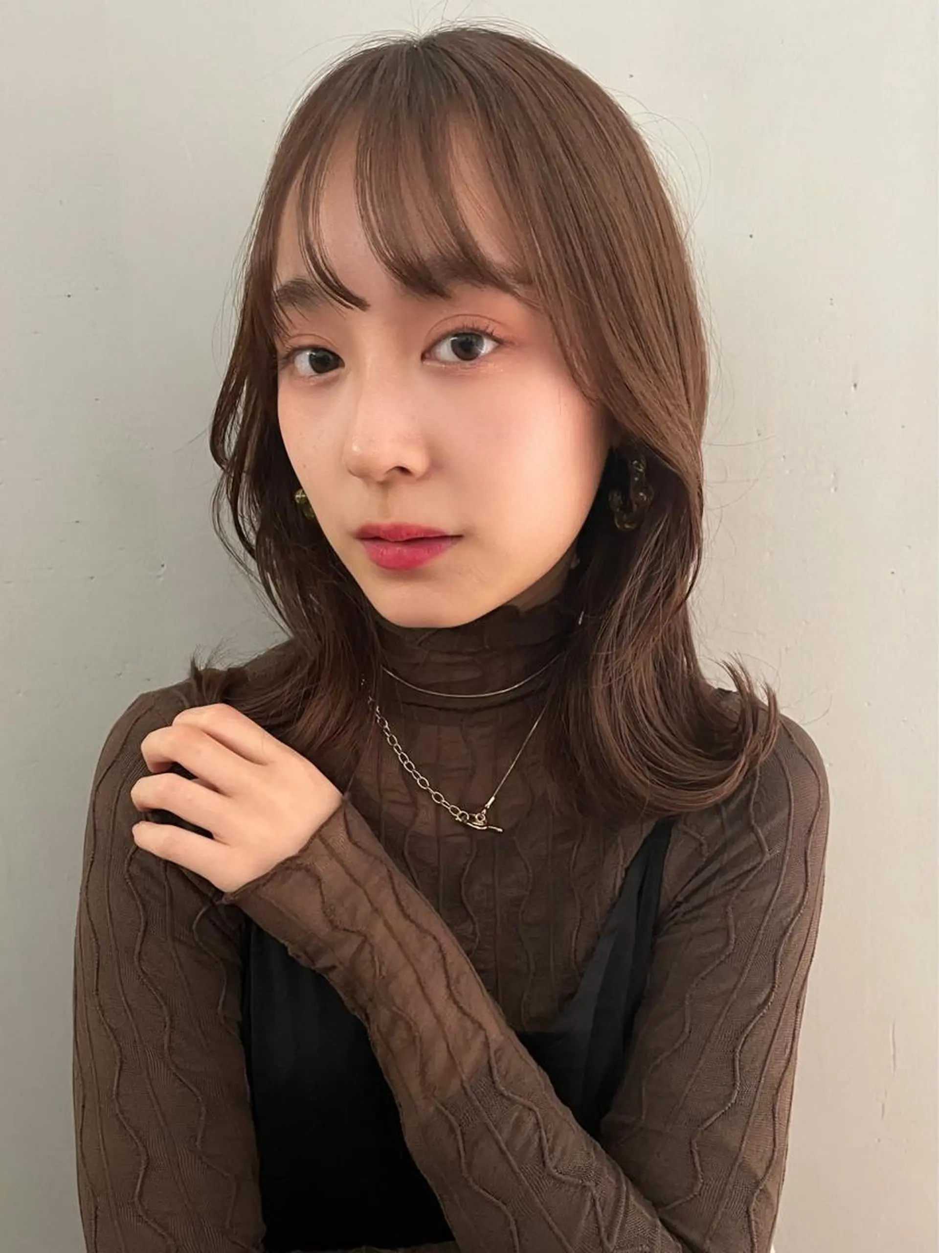 ミディアム カラー ボブ くびれヘア 顔まわりレイヤー 韓国風ヘア レイヤーカット カット ヘアカラー トリートメント 卒業式受付中🌻 肥田亜沙美のその他イメージ