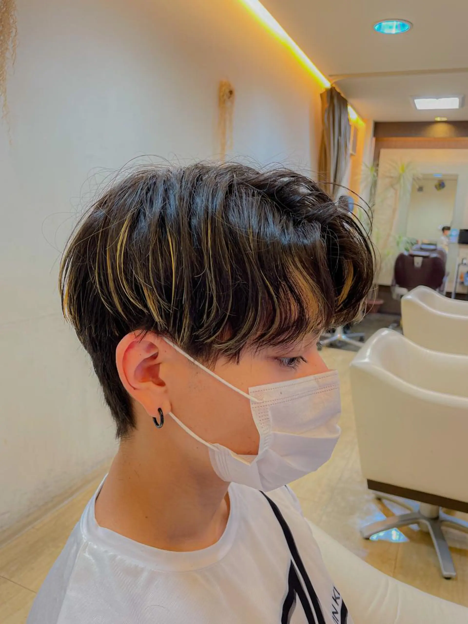 ミディアム カラー メンズ メンズパーマ 赤司 泰樹のヘアスタイル