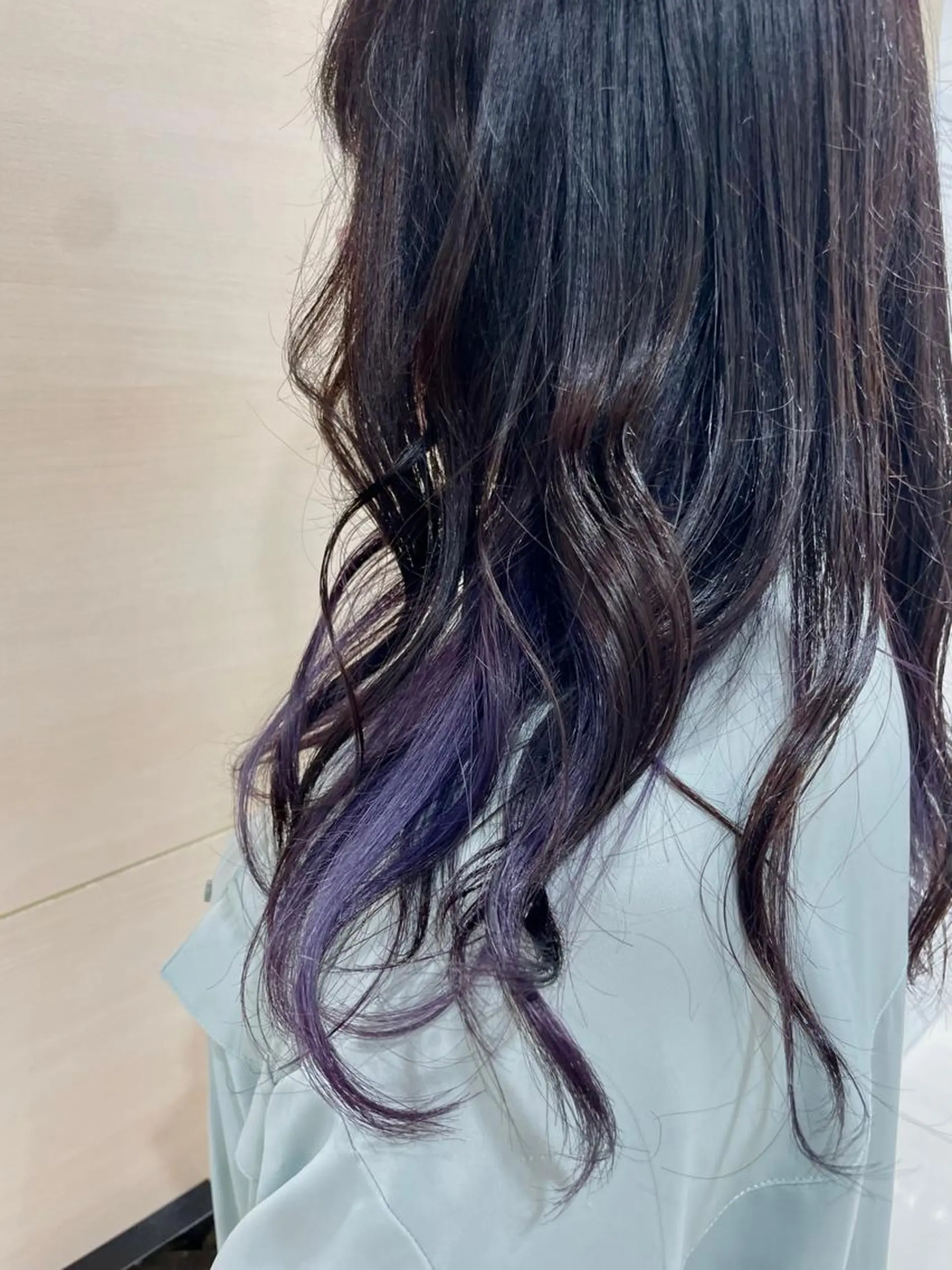 セミロング カラー ブラウンカラー ピンクカラー ピンクブラウン パープルカラー クロスパーマ/うる艶 カラー/Kurumiのヘアスタイル