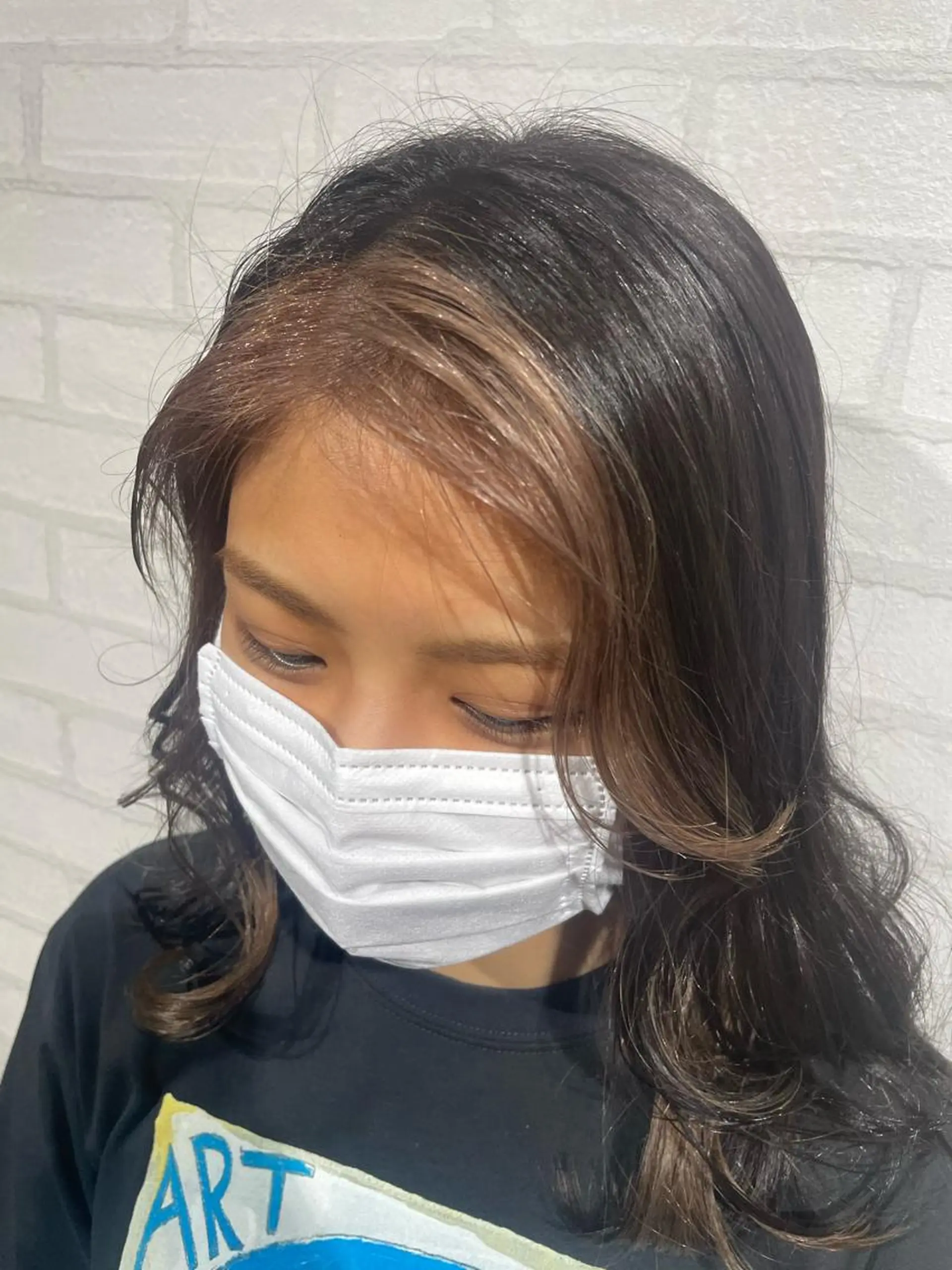 ロング ミストバング ヘアカラー メンズ特化☝️添田 好恵のヘアスタイル