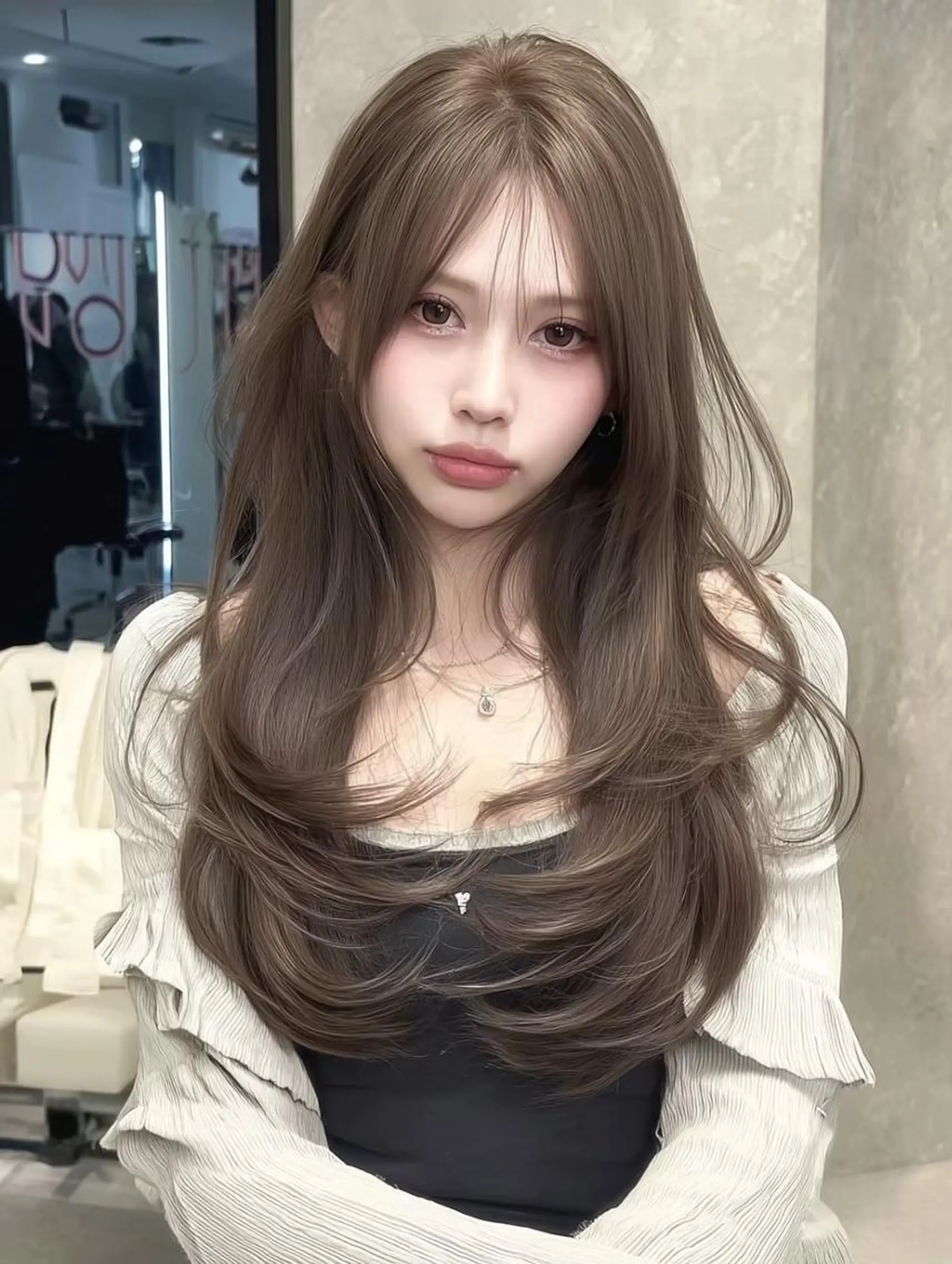 ロング カット ヘアカラー 酸性ストレート/ 髪質改善/イソヤトモのヘアスタイル