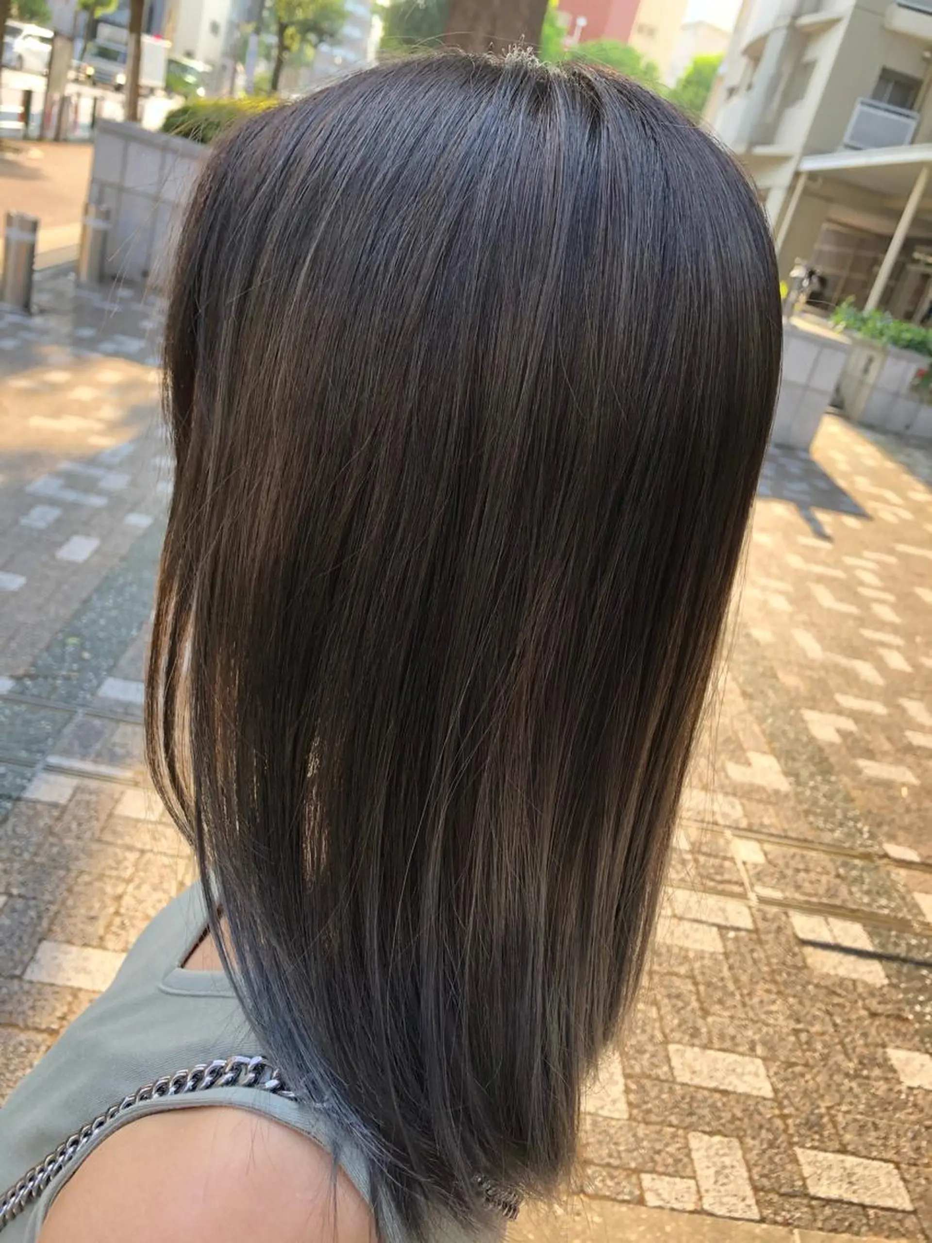 セミロング カラー ダークグレー ダークグレージュ グレージュ 髪質改善⭐️ 桜場のヘアスタイル