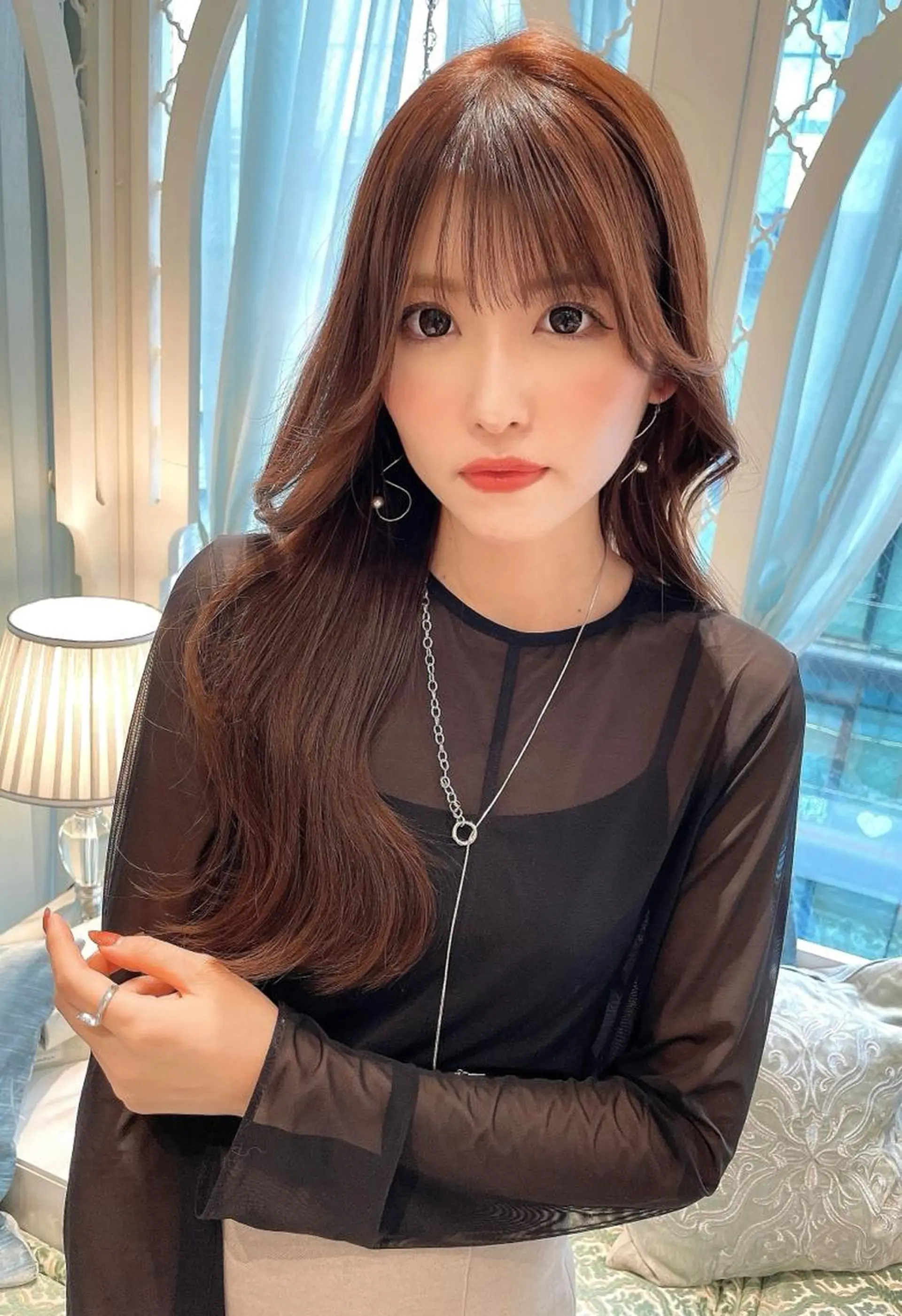 セミロング カラー ベージュカラー 黒髪 ブリーチ ブルーカラー ブルーブラック カット ヘアカラー トリートメント 木屋元一/透明感 /前髪/ショートボブのヘアスタイル