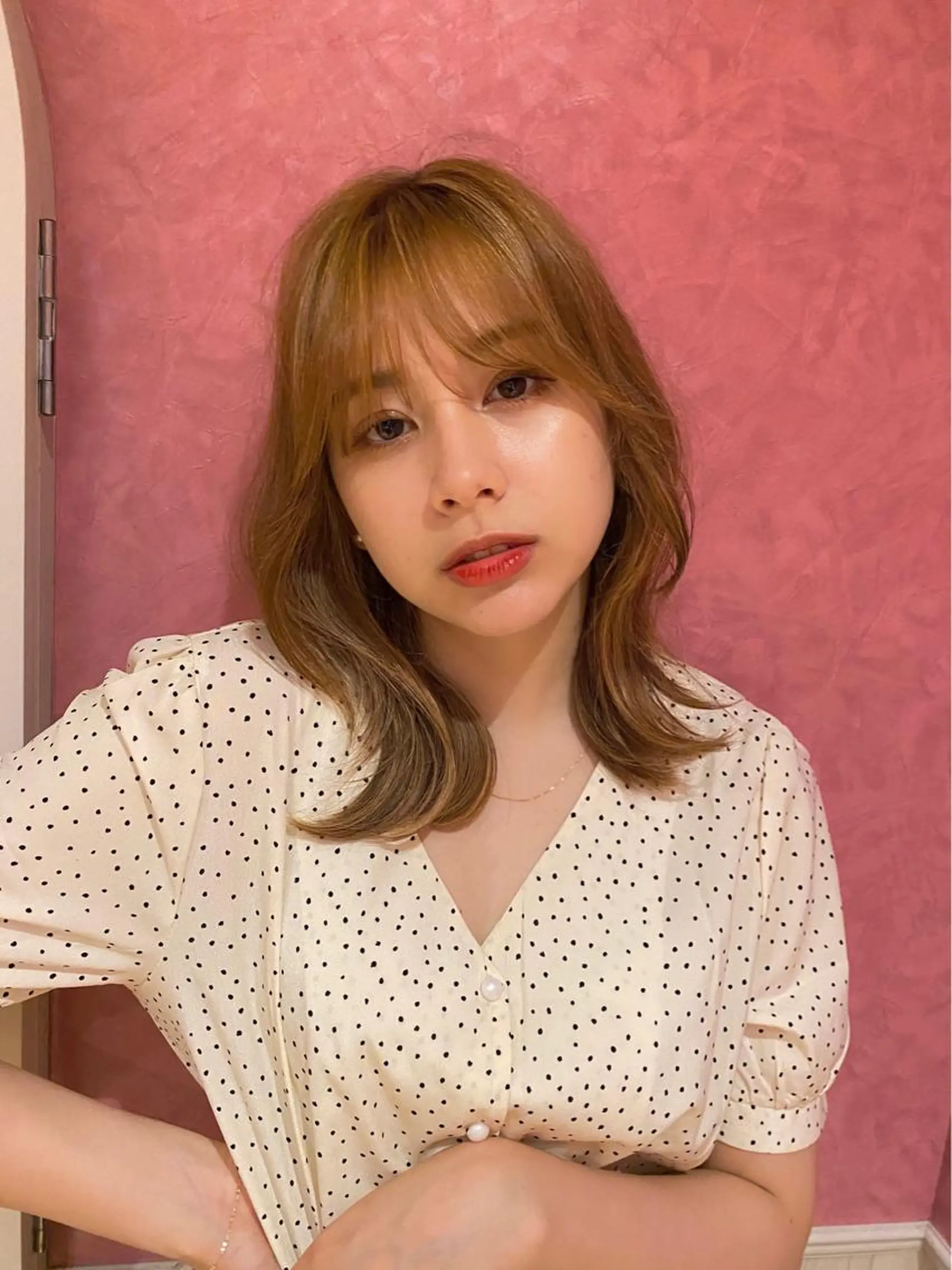 ミディアム カラー レイヤーと顔まわり 大好き❣️関口拓馬のヘアスタイル