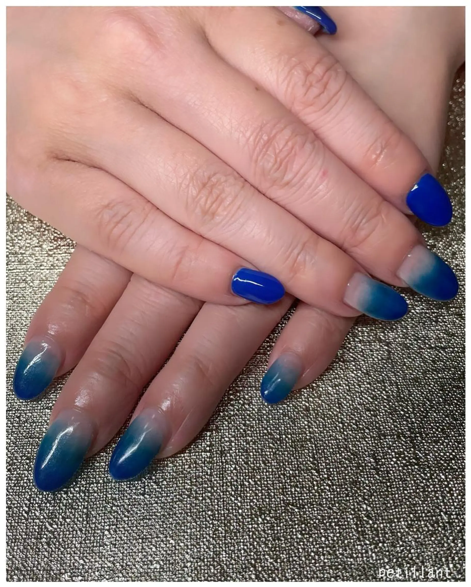 ネイル ブルー nail salon petillantのネイルデザイン