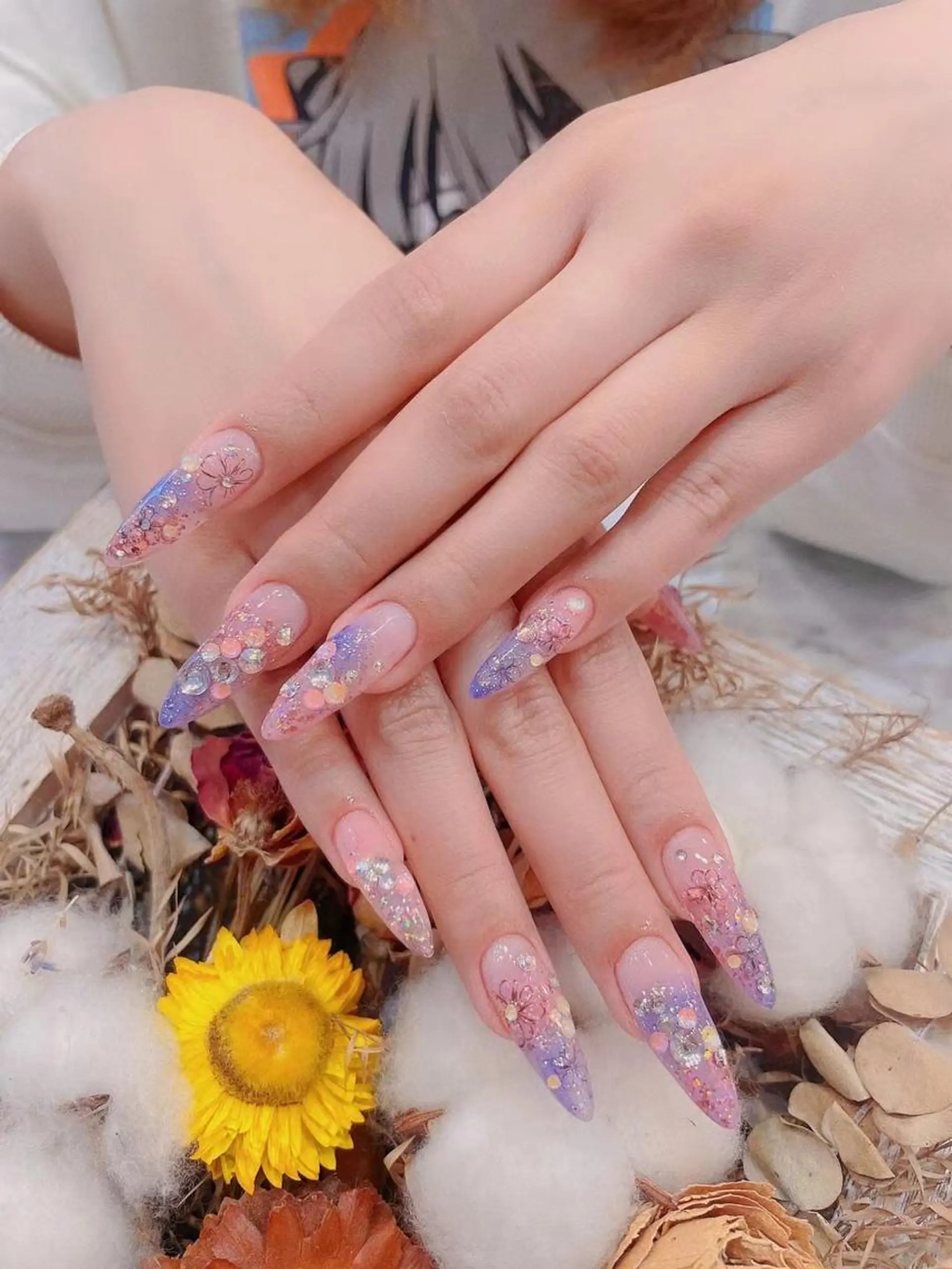ネイル ピンク パープル 春ネイル babarla Nailのネイルデザイン