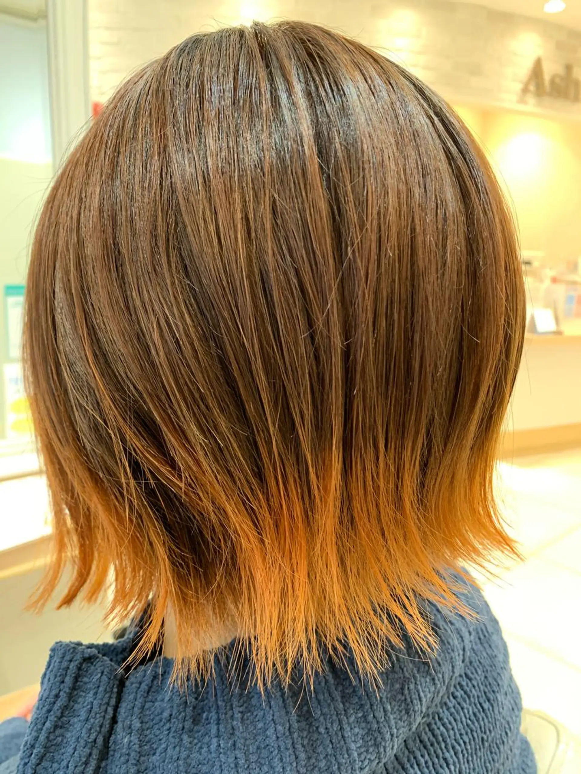 ミディアム 切りっぱなしボブ ボブ 鈴木 華枝のヘアスタイル