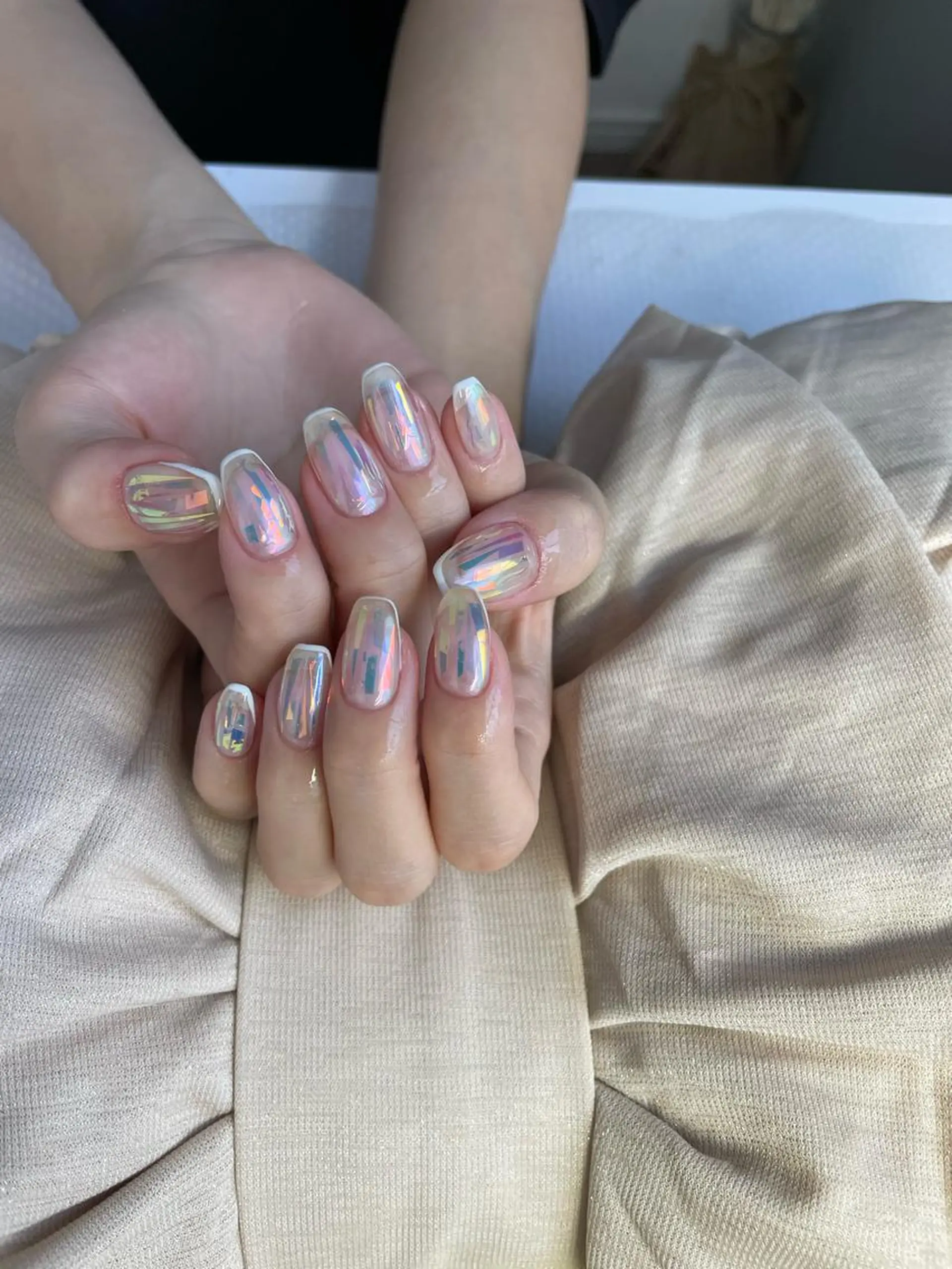 ネイル フレンチネイル ホログラムネイル ハンドネイル nail ayacaのネイルデザイン