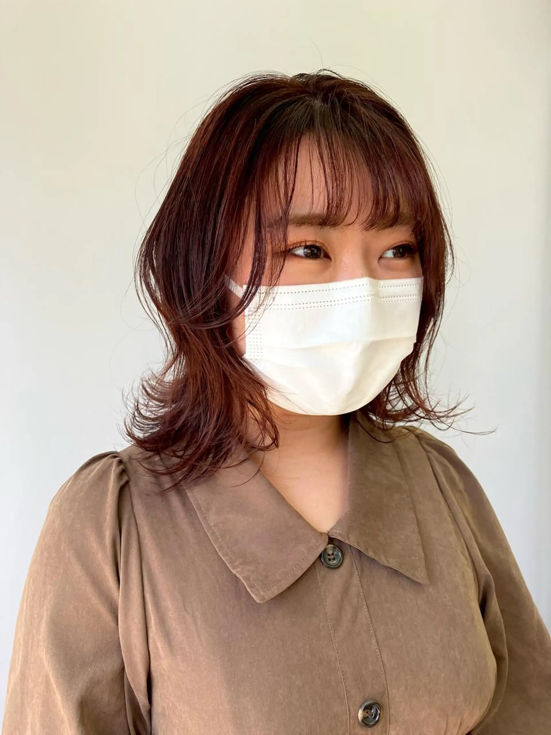 ミディアム ピンクブラウン 原 梢のヘアスタイル