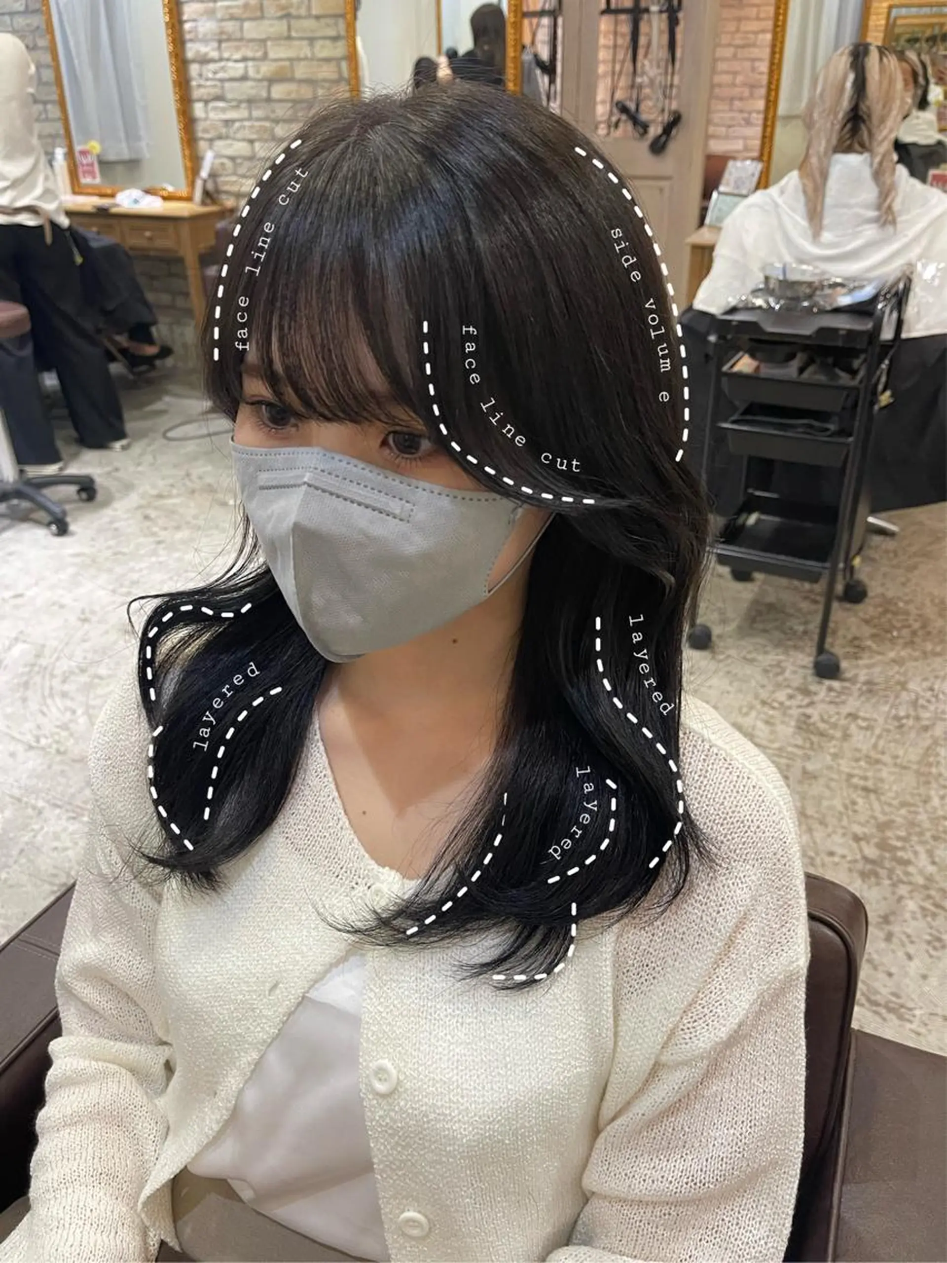 ミディアム カラー グレージュ くびれヘア エギョモリ ヨシンモリ 韓国風ヘア カット ヘアカラー トリートメント 🫧chinatsu 🫧のヘアスタイル