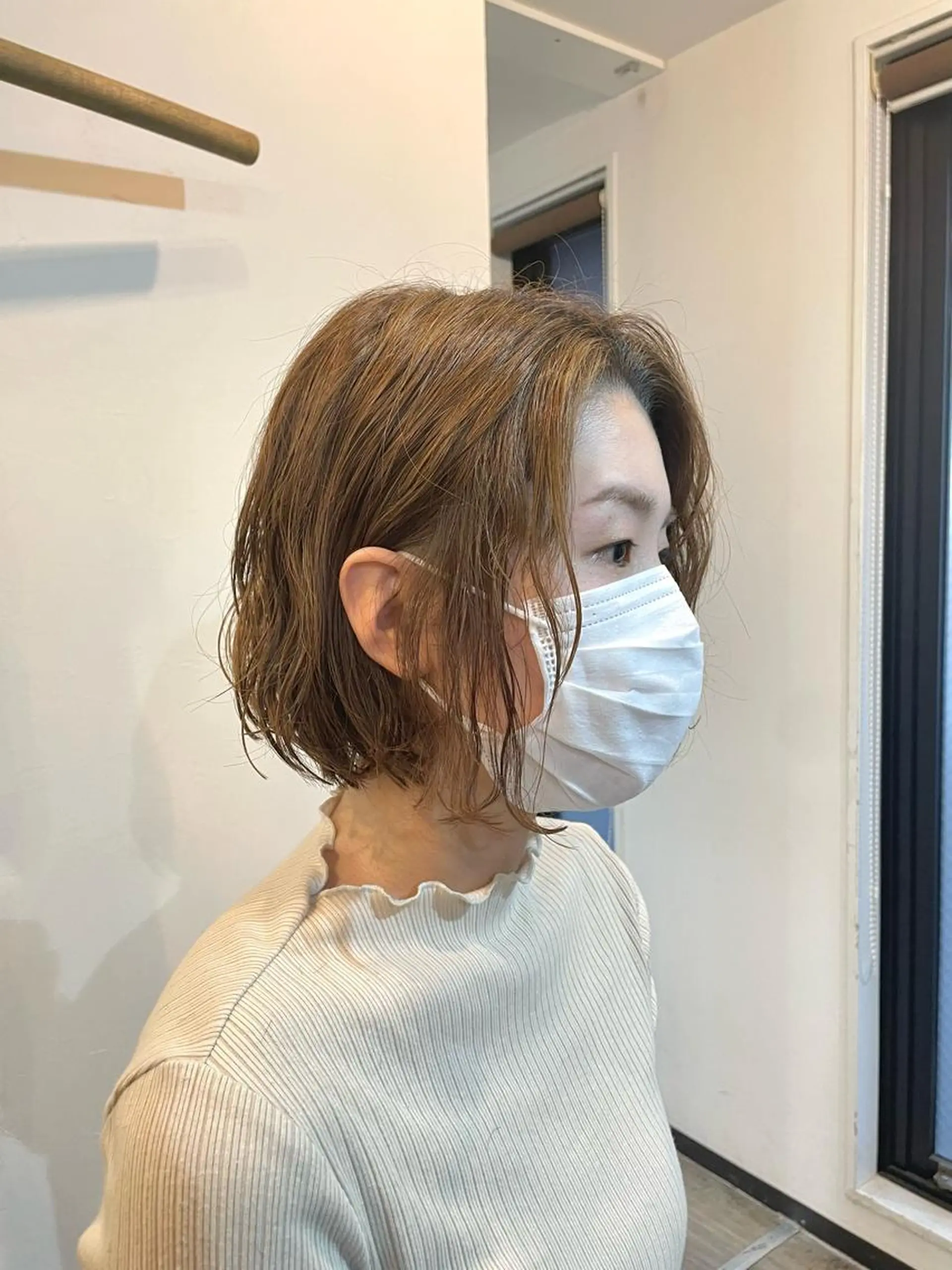 ショート パーマ 前下がりボブ ボブ 中野 ゆかのヘアスタイル