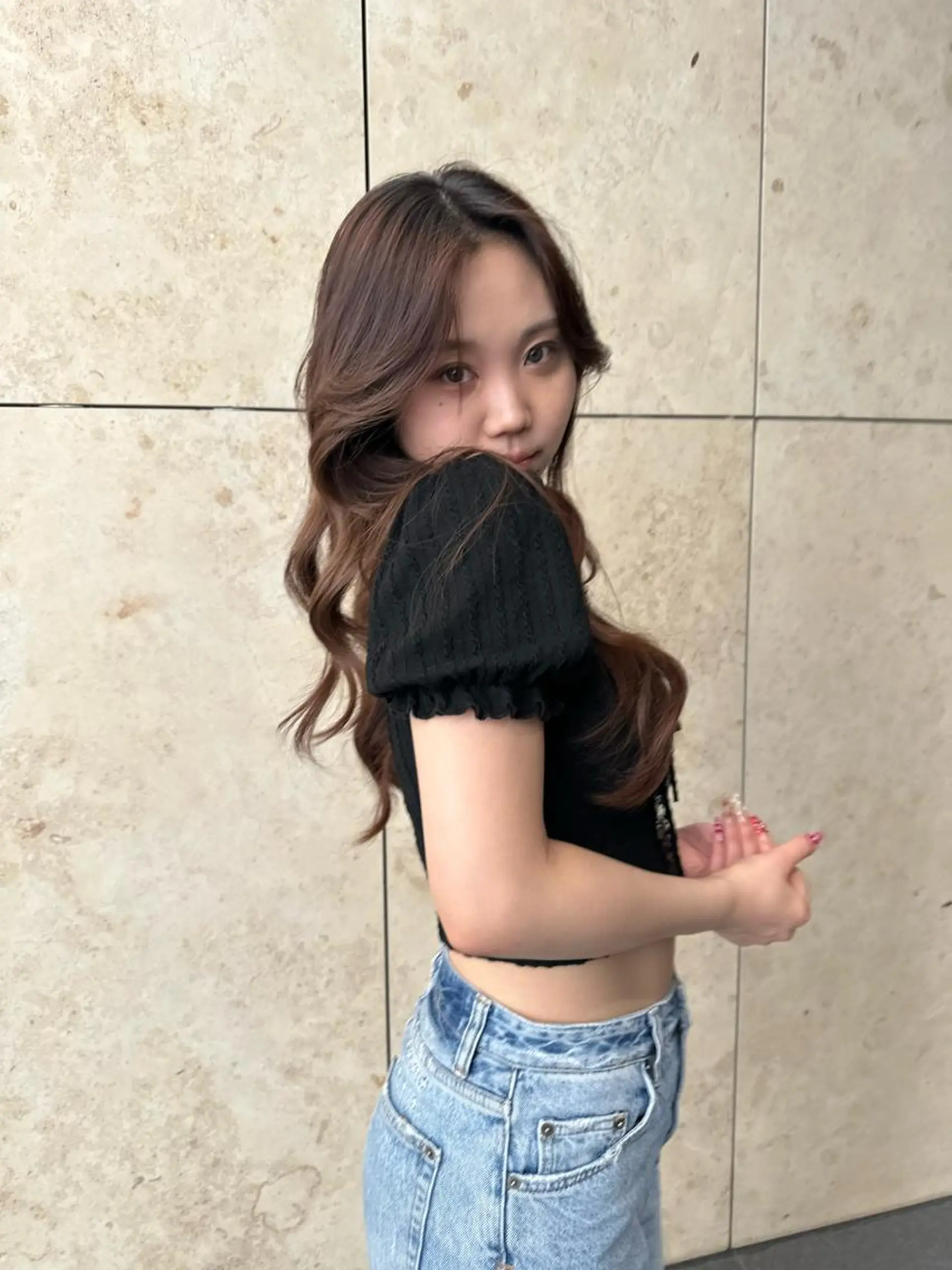 ロング ヘアアレンジ タイトボブ個性派カラ ーAKANEのヘアスタイル
