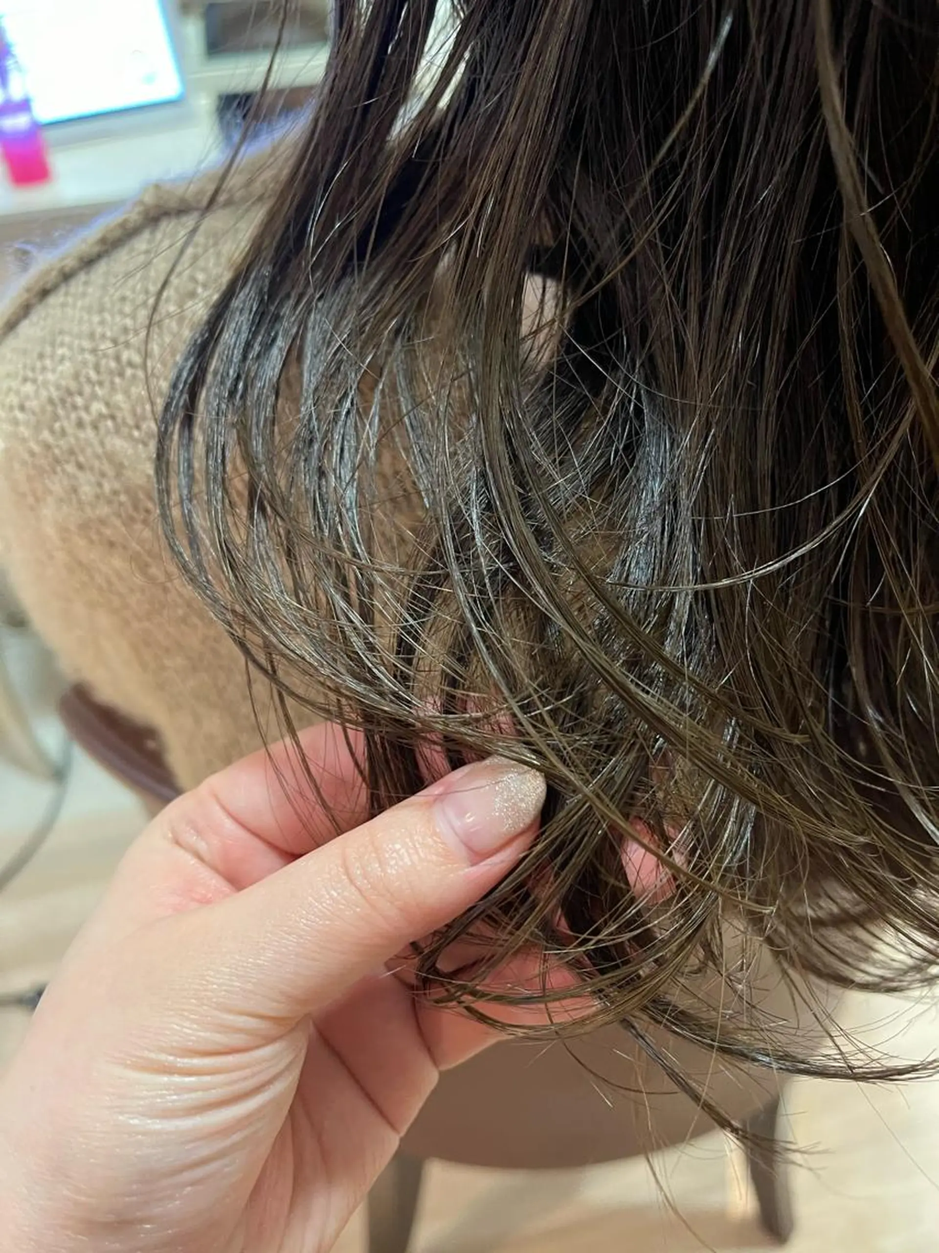 ミディアム カラー カット 縮毛矯正 トリートメント Tamagawa Sakiのヘアスタイル