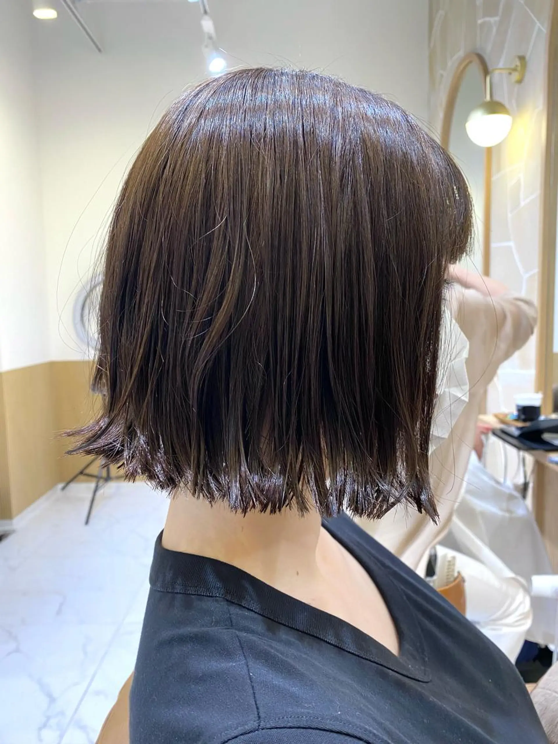 ショート 切りっぱなしボブ ボブ カット ヘアカラー 坂井 茅聖のヘアスタイル