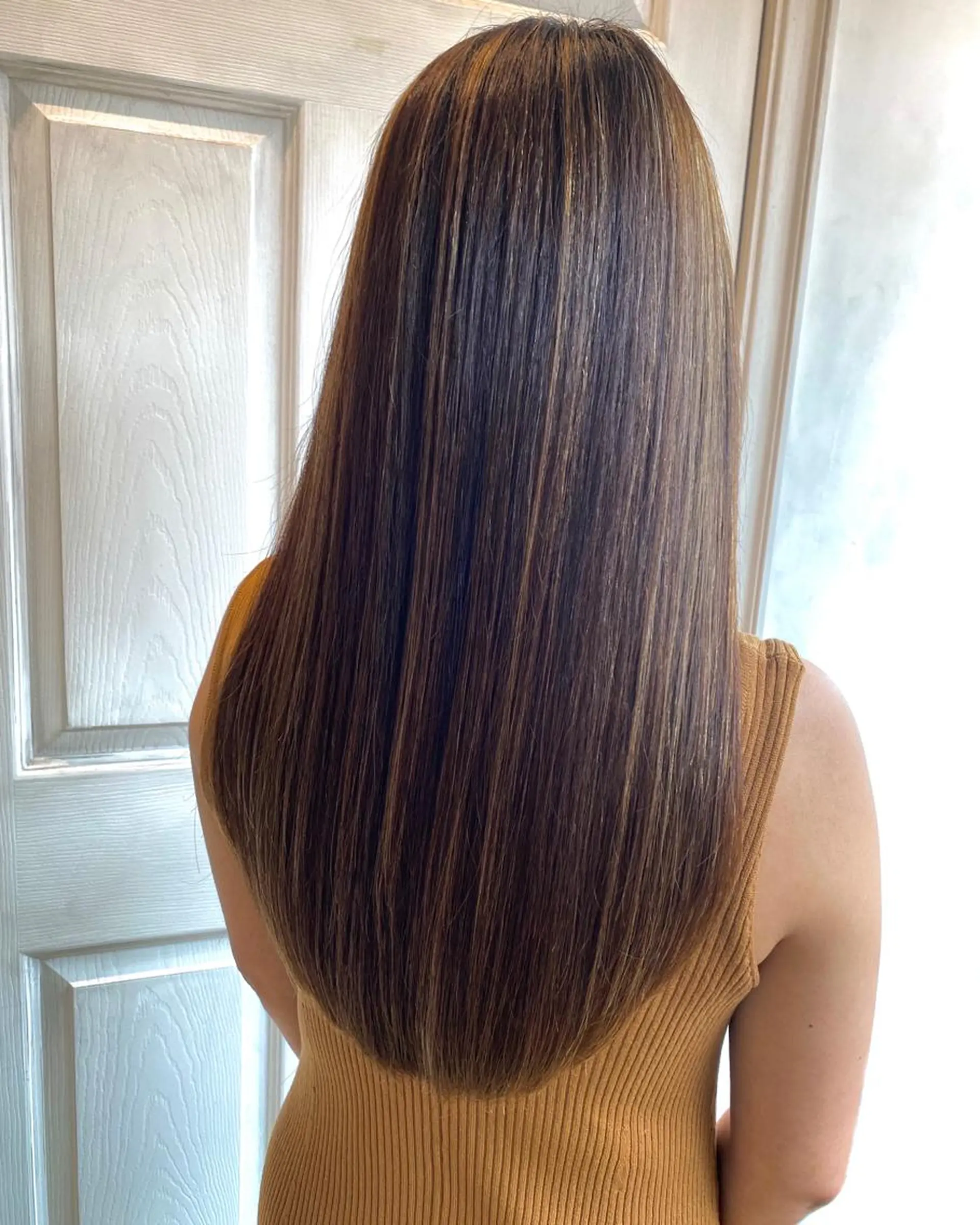 ロング 伸ばしかけ ハイライト 縮毛矯正 縮毛矯正 千 田のヘアスタイル