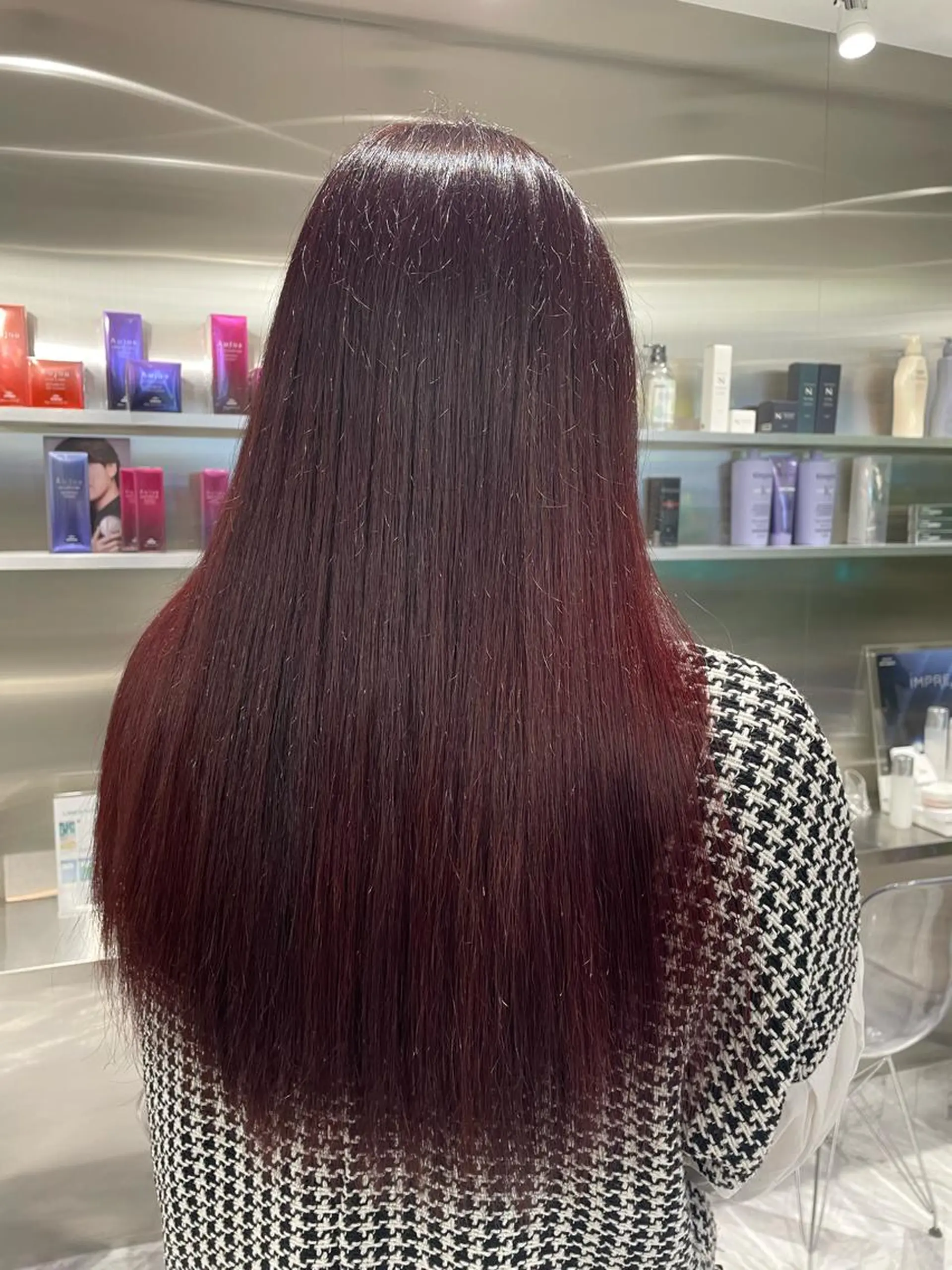 ロング カラー ブリーチ ブラウンカラー ブリーチなしカラー レッドカラー レッドブラウン ヘアカラー 🧁はるひ/ ZEST Ivy🎀のヘアスタイル