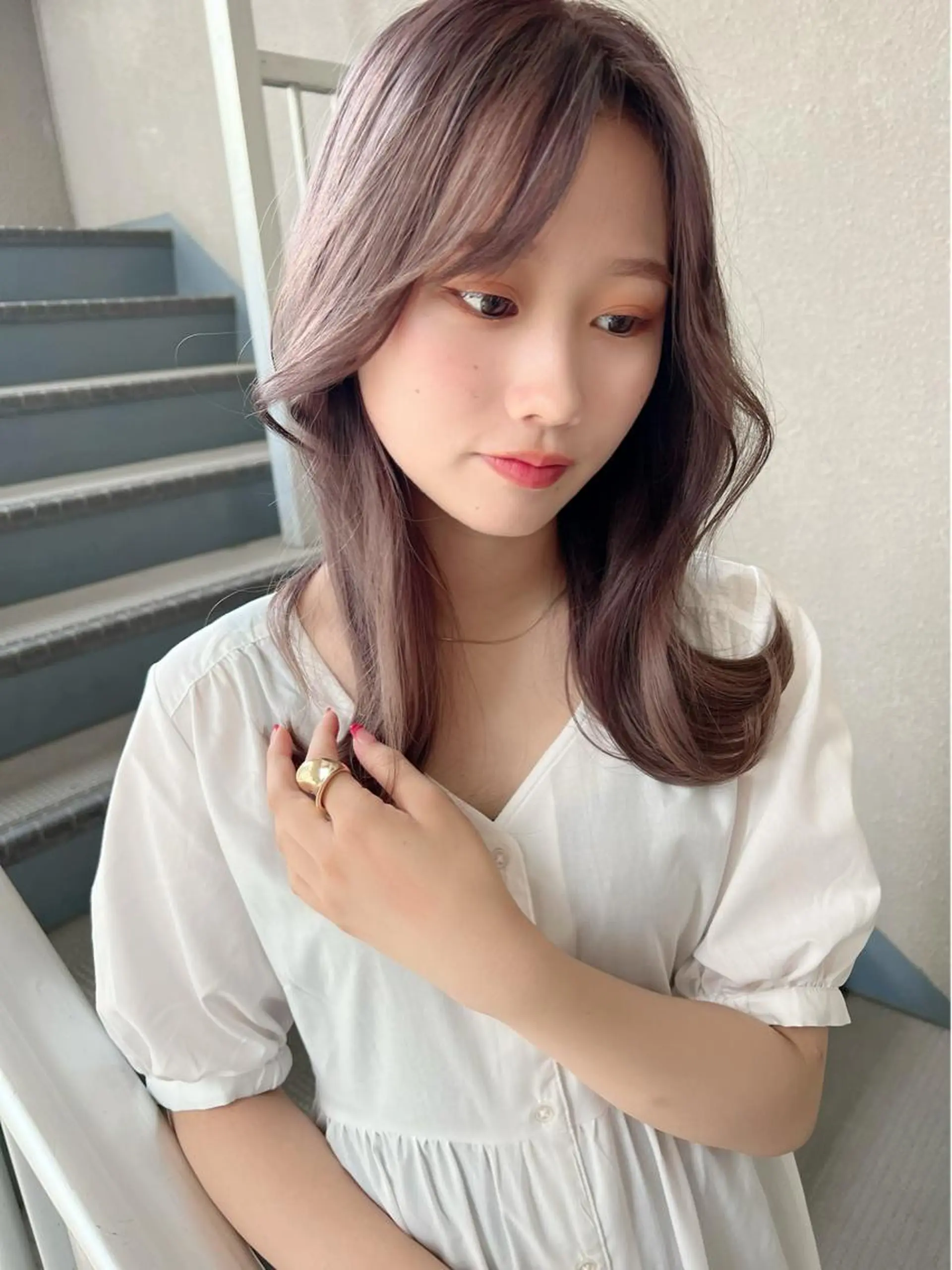 セミロング カラー カット ヘアカラー トリートメント ARIA💎縮毛矯正 ブリーチ💎複雑履歴のヘアスタイル