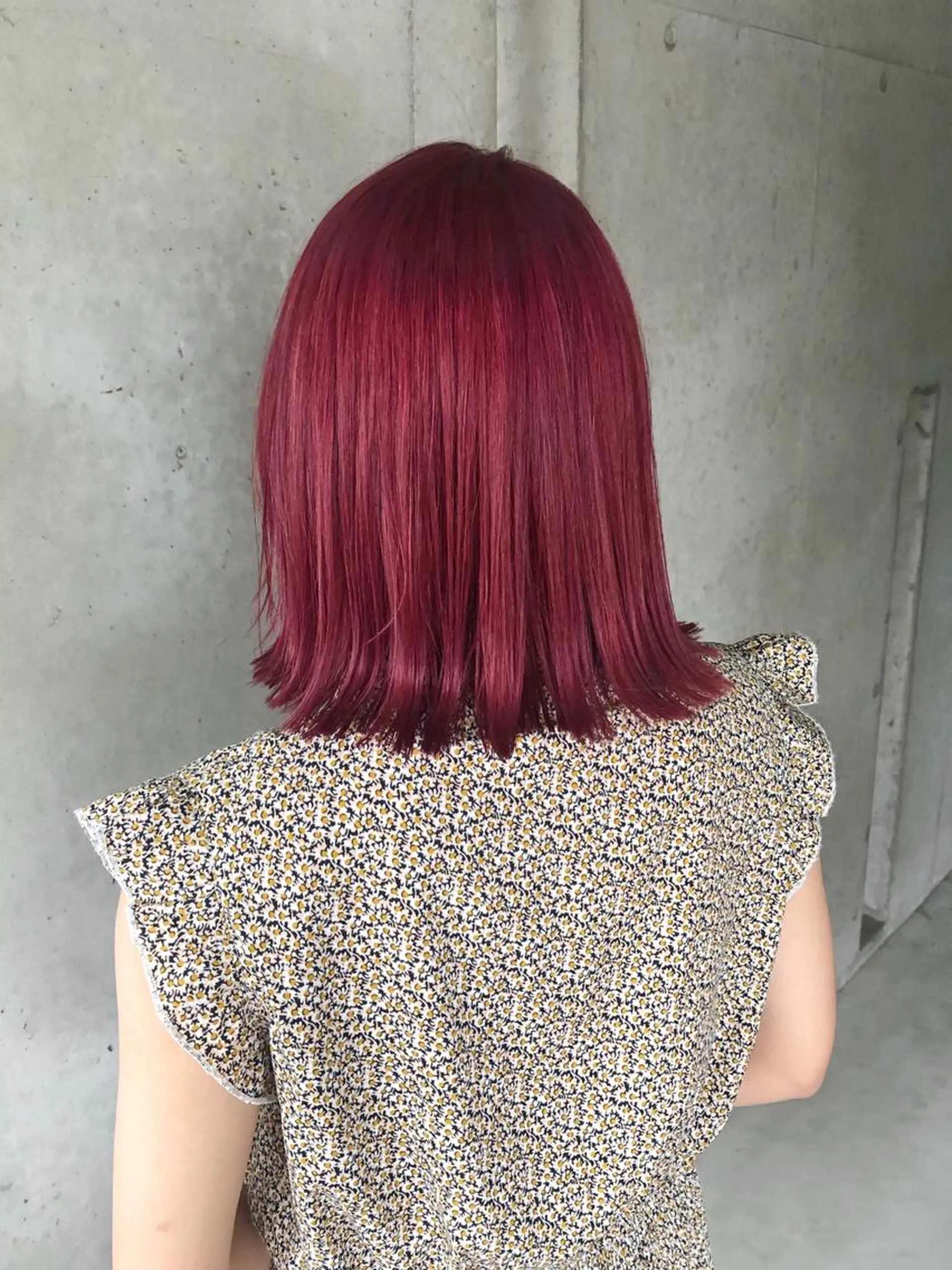 セミロング カラー レッドカラー カット ヘアカラー トリートメント 是枝 さくらのヘアスタイル