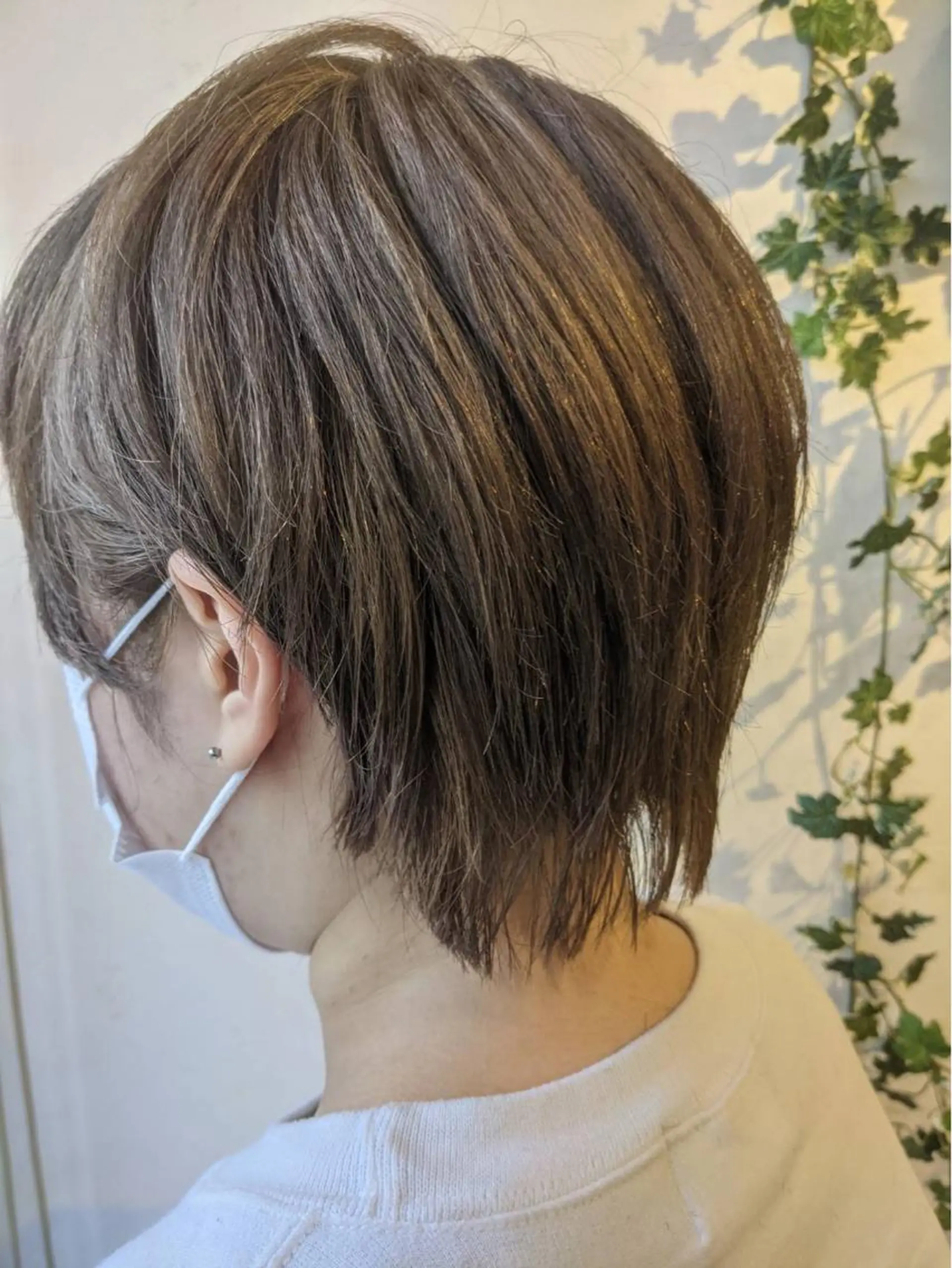 ショート カラー アッシュ イエローカラー 長坂 寧々のマツエク・マツパデザイン