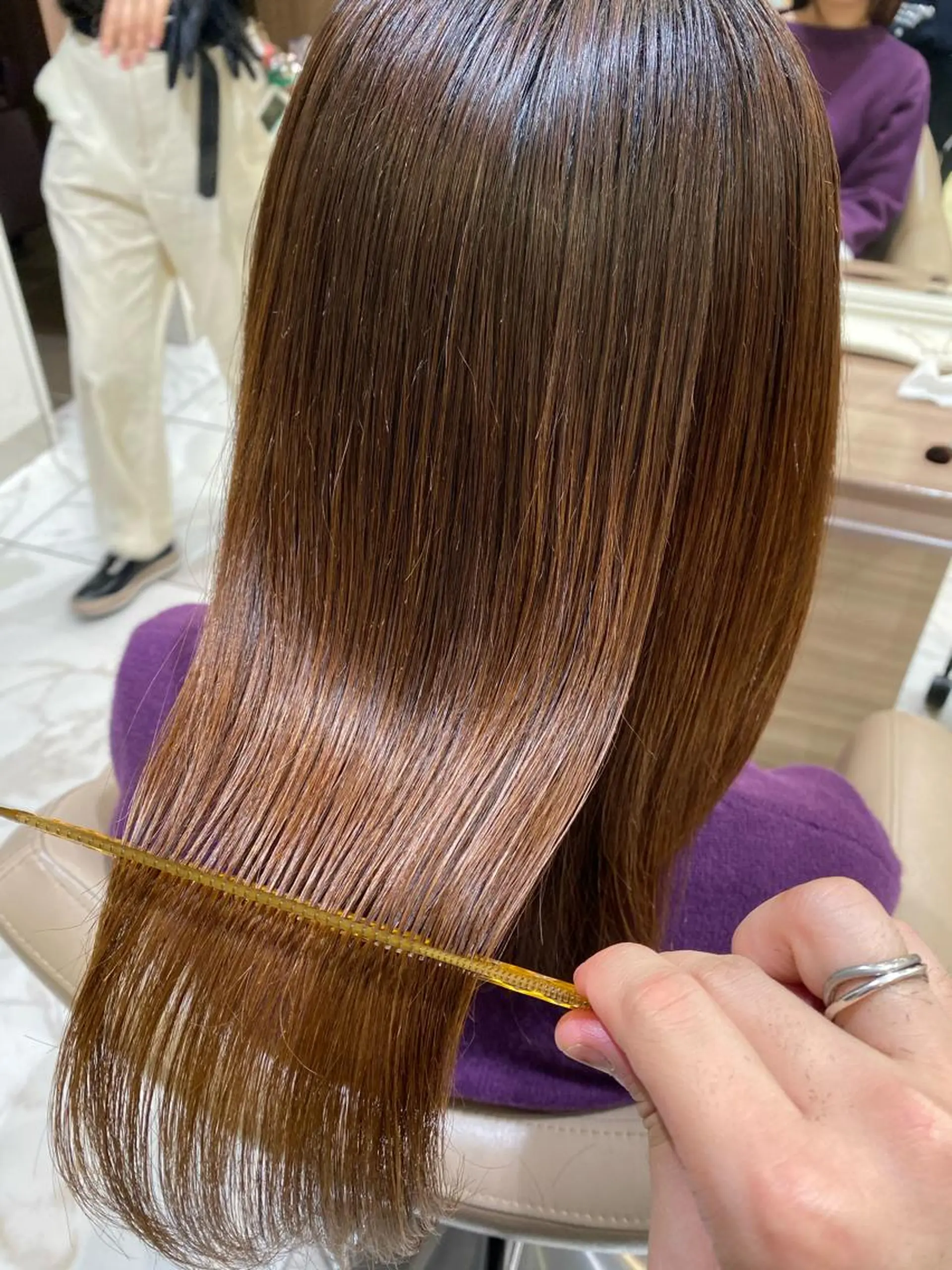 セミロング パーマ 髪質改善 縮毛矯正 トリートメント 清野 大のヘアスタイル