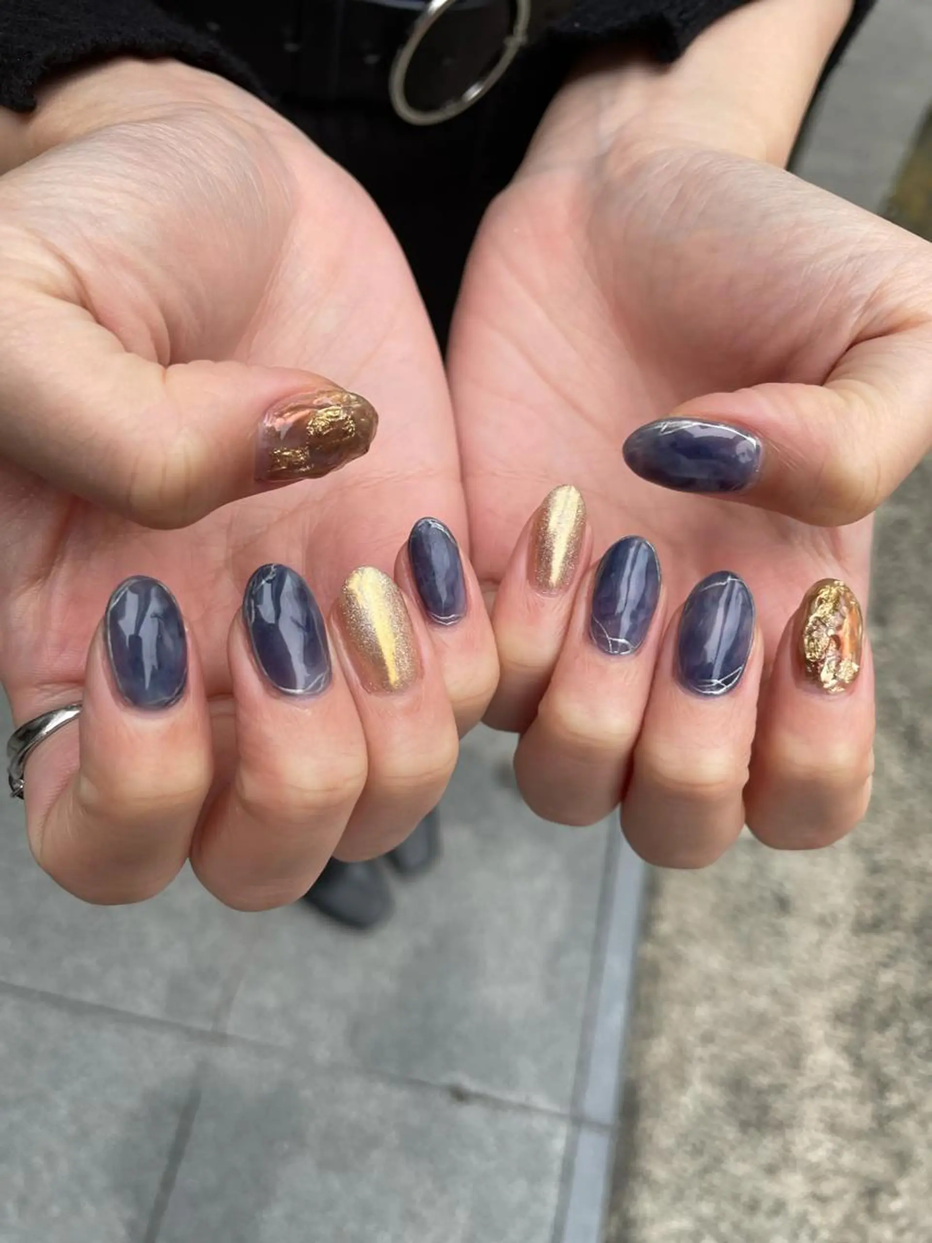 ネイル ブルー 持ち込み ハンドネイル shimizu yuuのネイルデザイン