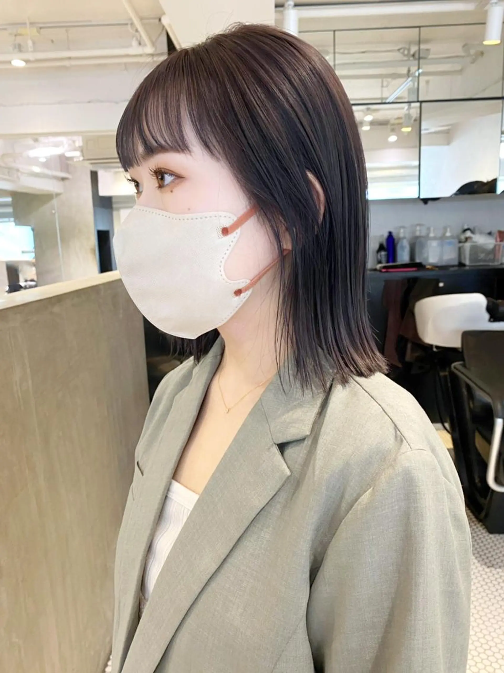 ミディアム カラー パーマ ヘアアレンジ グレージュ ラベンダーカラー ラベンダーグレージュ ラベンダーグレー ITbyALBUM 中野店のヘアスタイル