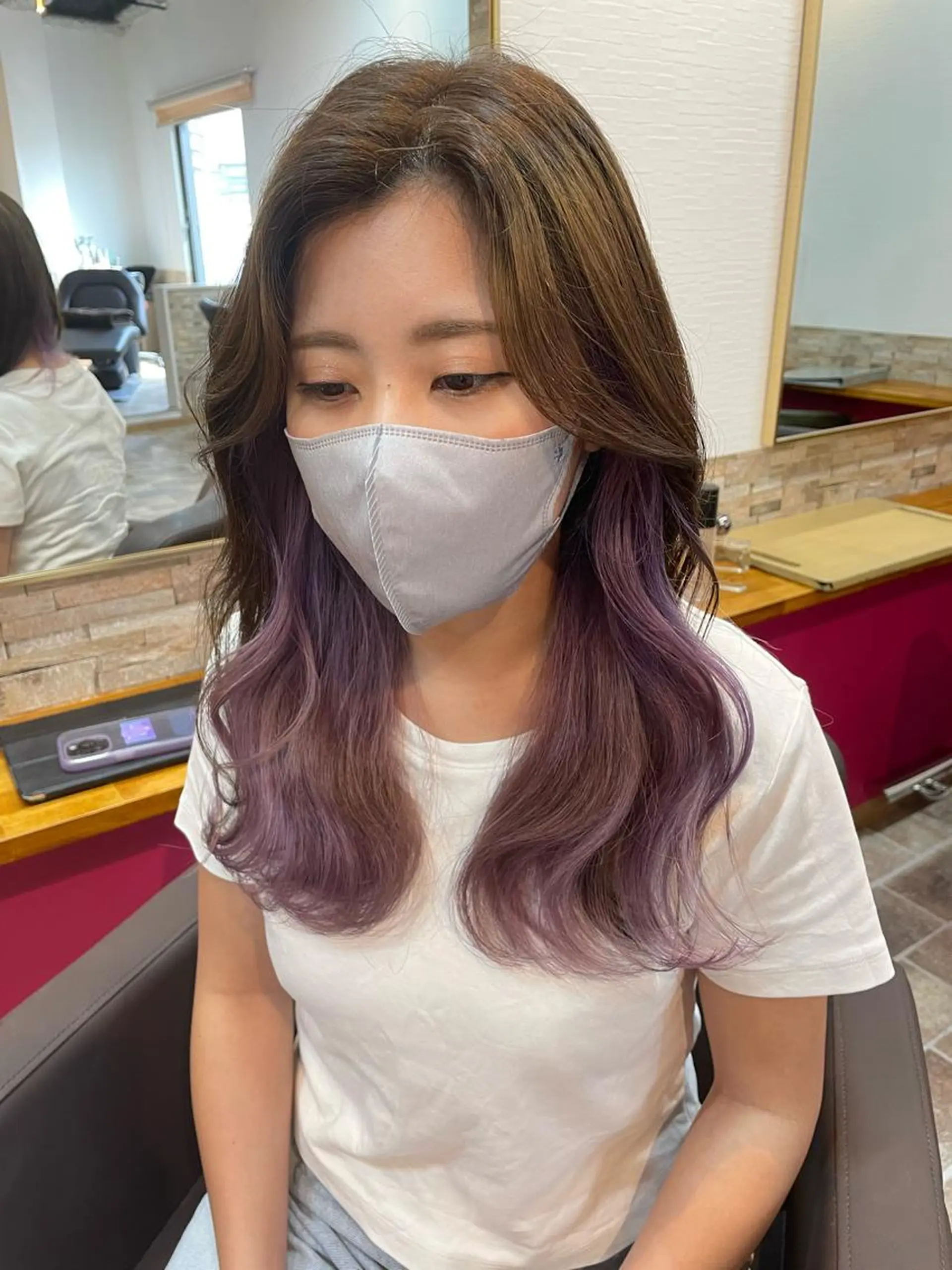 ロング カラー ベージュカラー ブラウンカラー ラベンダーカラー カット ヘアカラー トリートメント YUI/ ブリーチカラー🌷のヘアスタイル