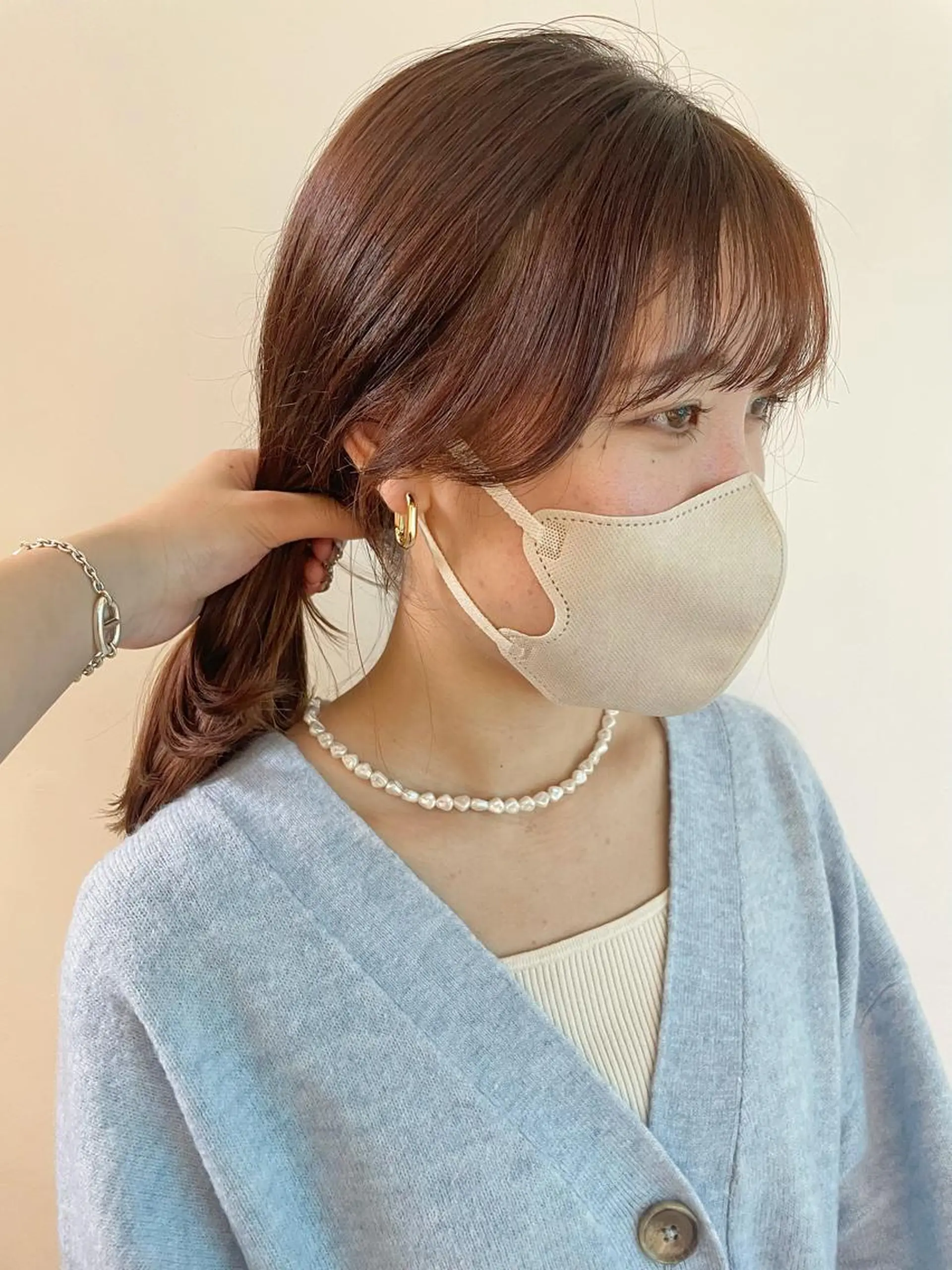 セミロング 似合わせカット カット 🎀ボブ＋ハイトーン シュカ👶🏻のヘアスタイル