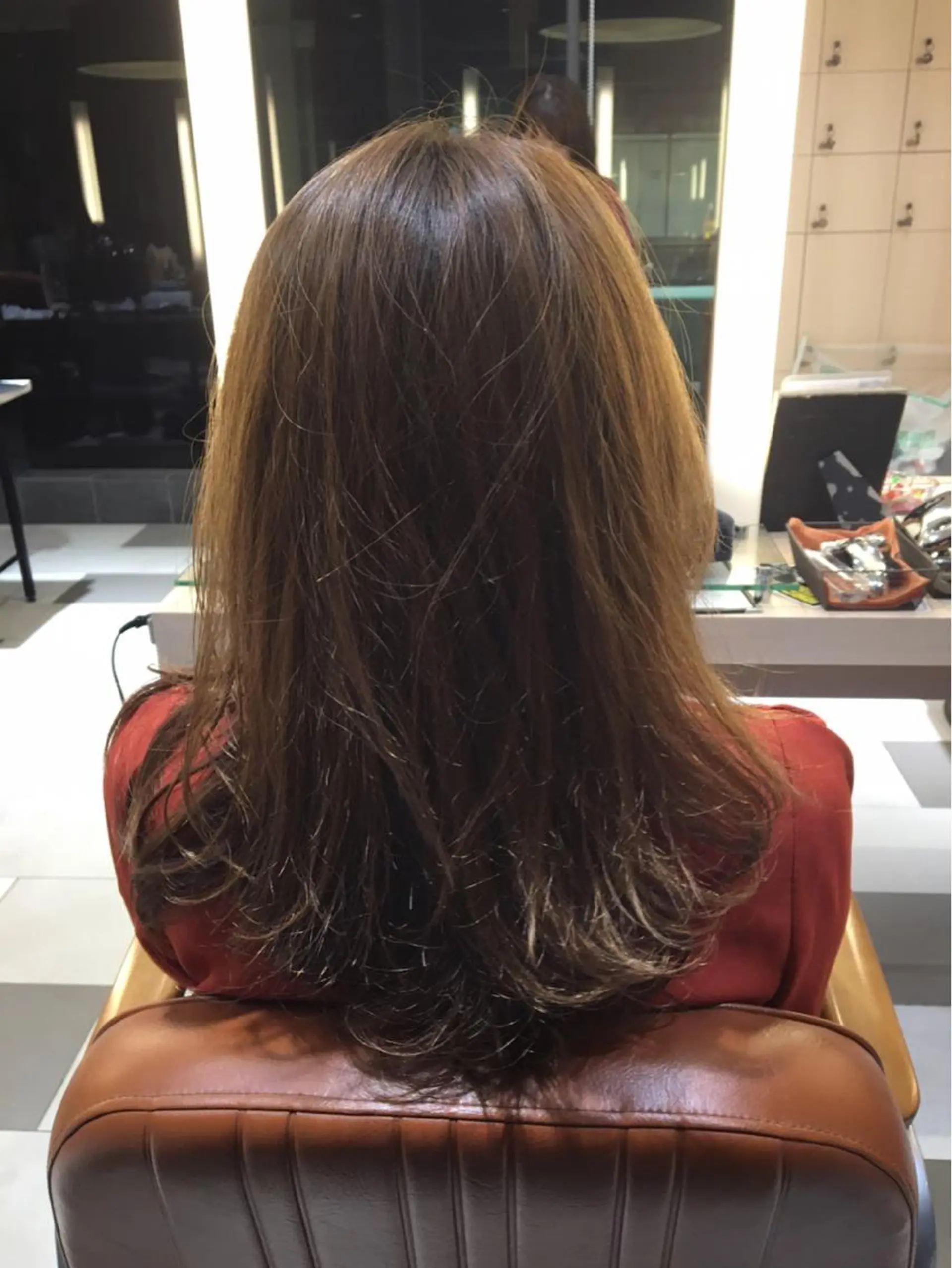 セミロング パーマ セミロングパーマ デジタルパーマ ぱつっとボブ/ 小野あかねのヘアスタイル