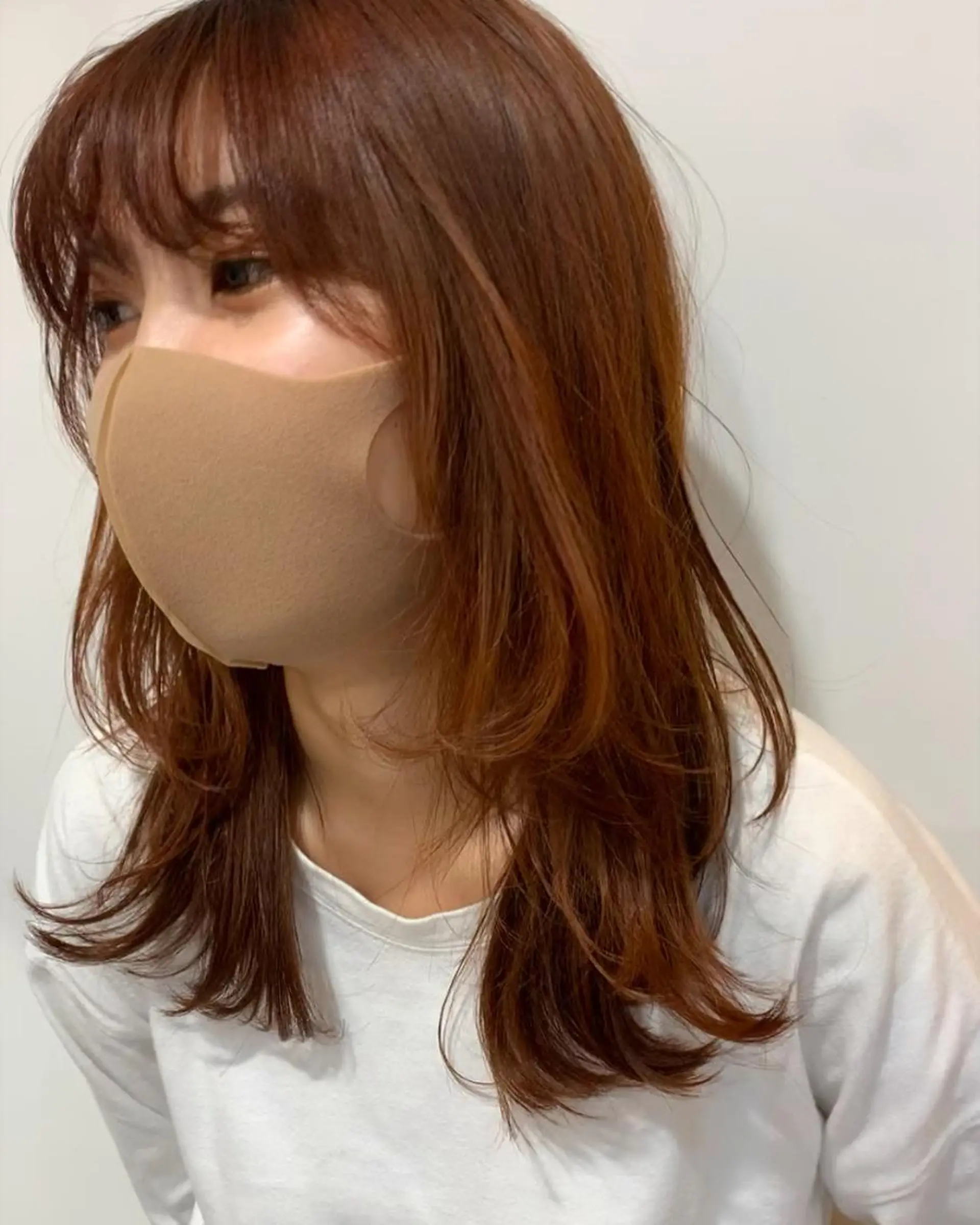 セミロング カラー ベージュカラー オレンジ オレンジベージュ レイヤーカット 中目黒🌼 🌼ハナのヘアスタイル