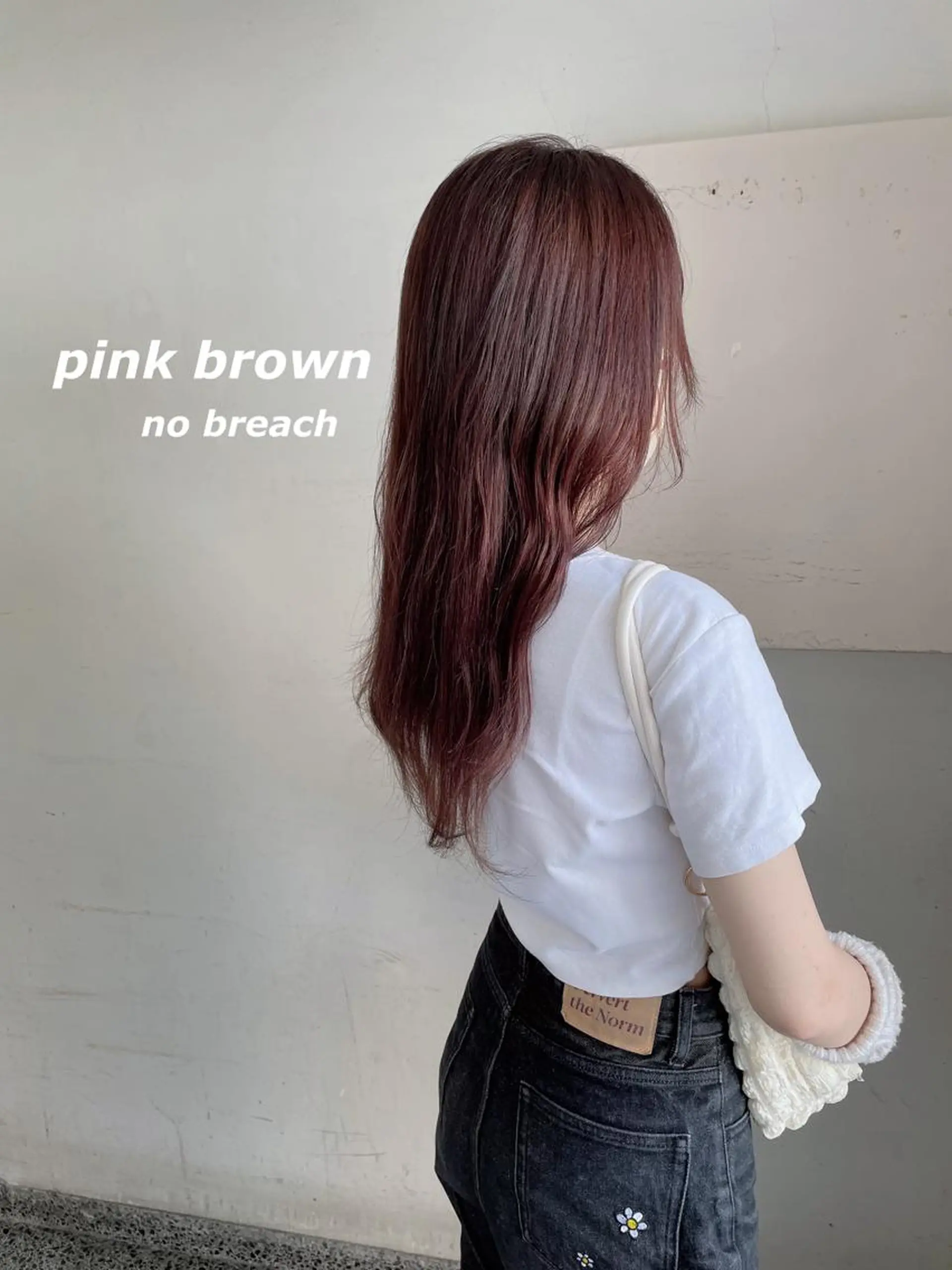 ロング カラー ブラウンカラー ピンクカラー ピンクブラウン ヘアカラー トリートメント 切りっぱなしボブ ソノキユウカのヘアスタイル