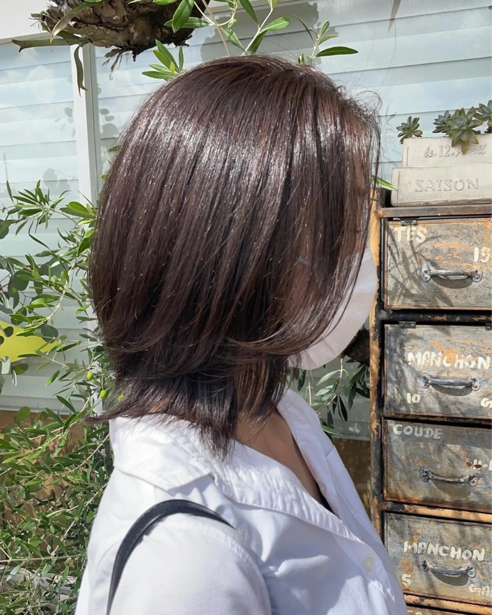 ミディアム カラー 透明感カラー レイヤーカット 奥田 誠司のヘアスタイル