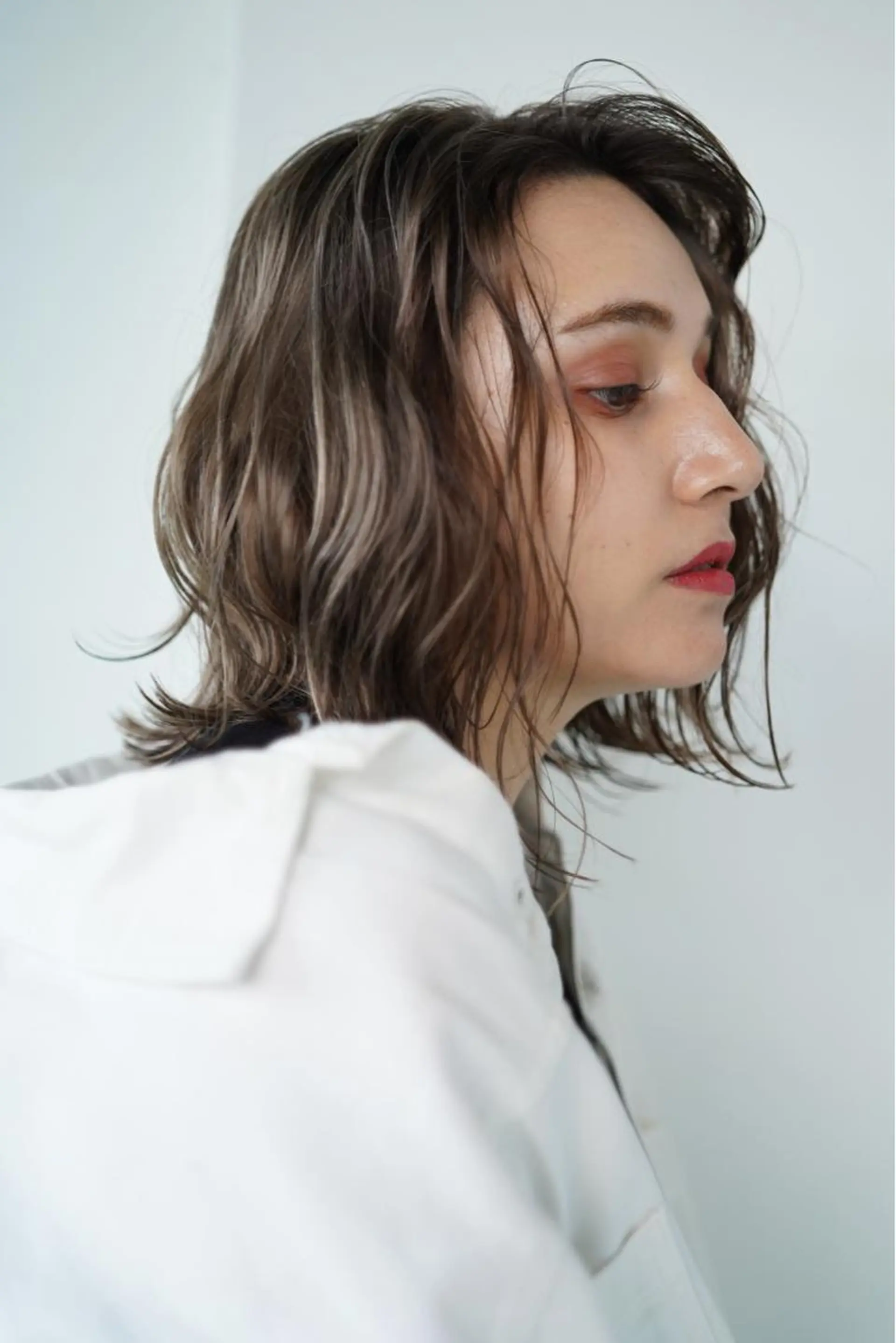 カラー グレージュ ハイライトカラー ヘアカラー トリートメント china/ボブ /似合わせカラーのヘアスタイル