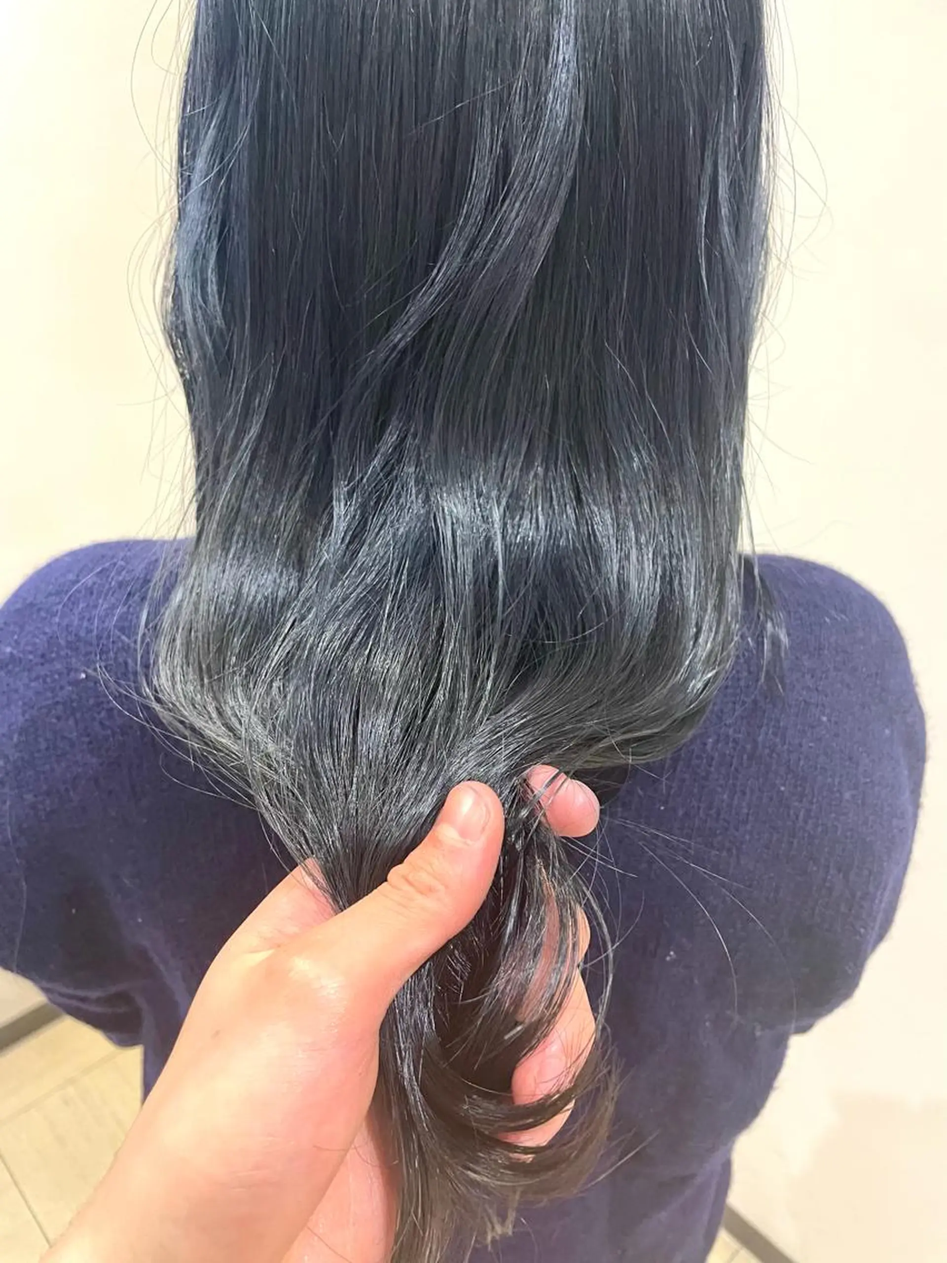 ミディアム カラー ヘアアレンジ 黒髪 ブルーカラー ブルーブラック ヘアカラー トリートメント ヘアセット 🌸カトウ ケイゴ🌸のヘアスタイル