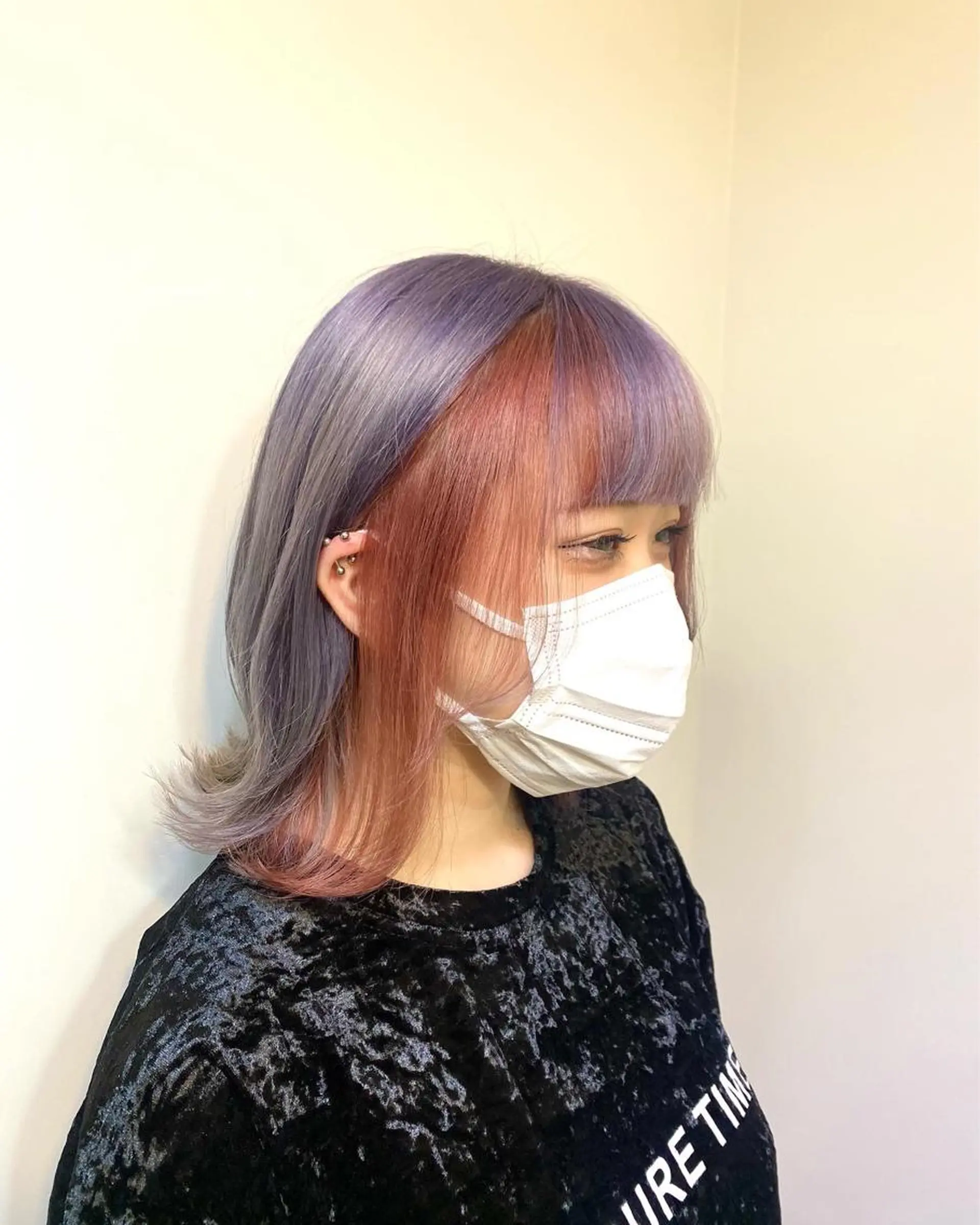 ミディアム カラー ヘアカラー ブリーチ毛対応酸性 ストレート🌈サキのヘアスタイル