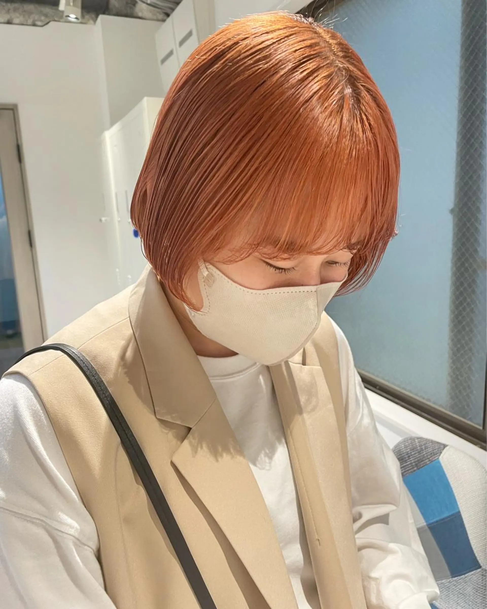 ショート カラー ヘアアレンジ 髪質改善カラー&TR 縮毛矯正/弱酸性矯正のヘアスタイル