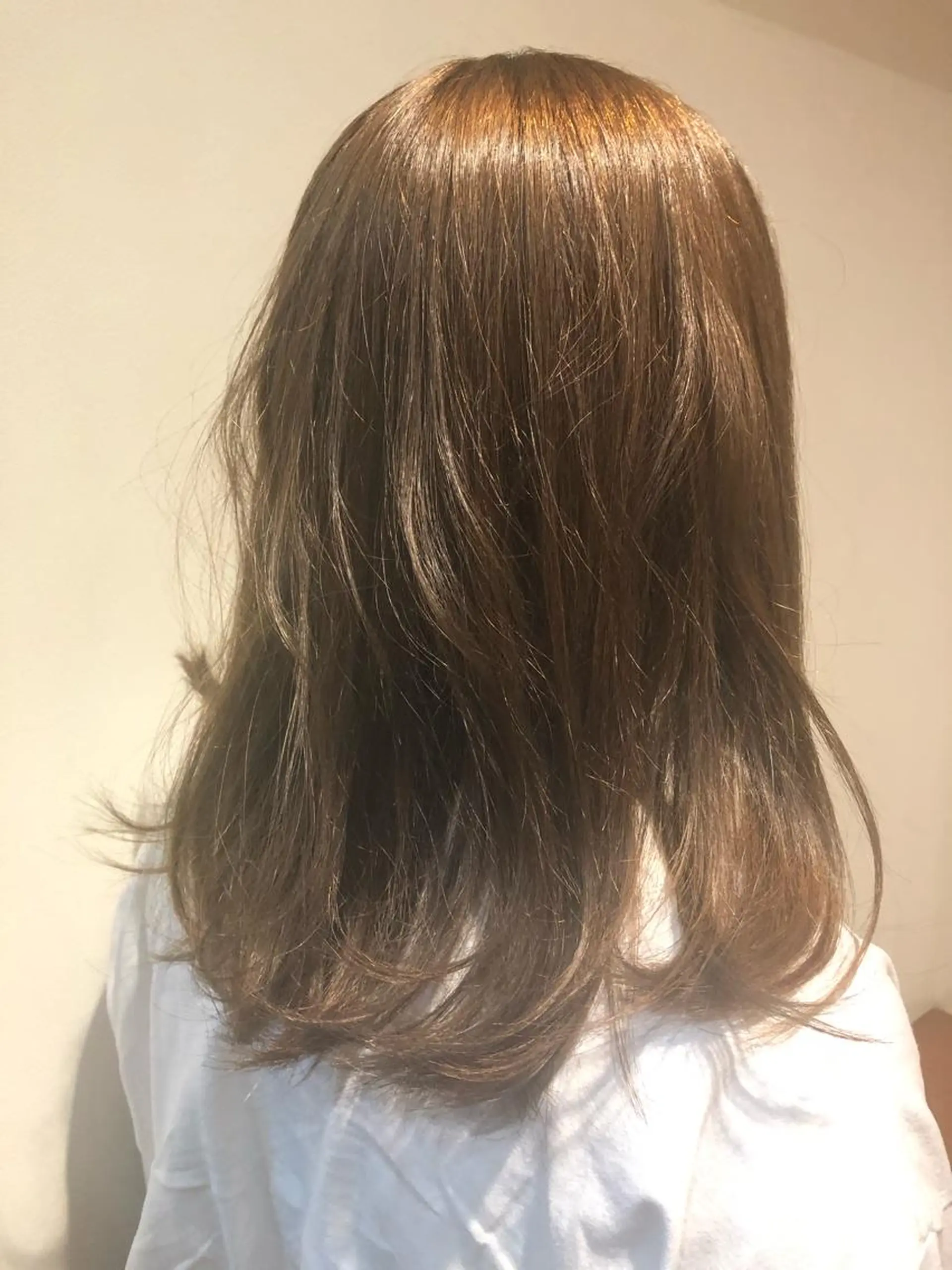 セミロング カラー ベージュカラー ブリーチ フォギーベージュ 高山🐬髪質改善 池袋で縮毛矯正のヘアスタイル