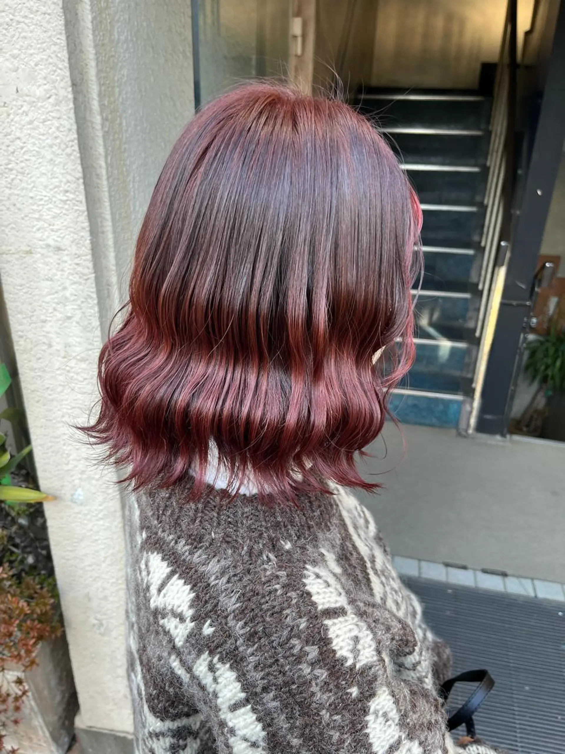 ミディアム カラー 艶髪/ハイトーン/ ヘアセット/モエノのヘアスタイル