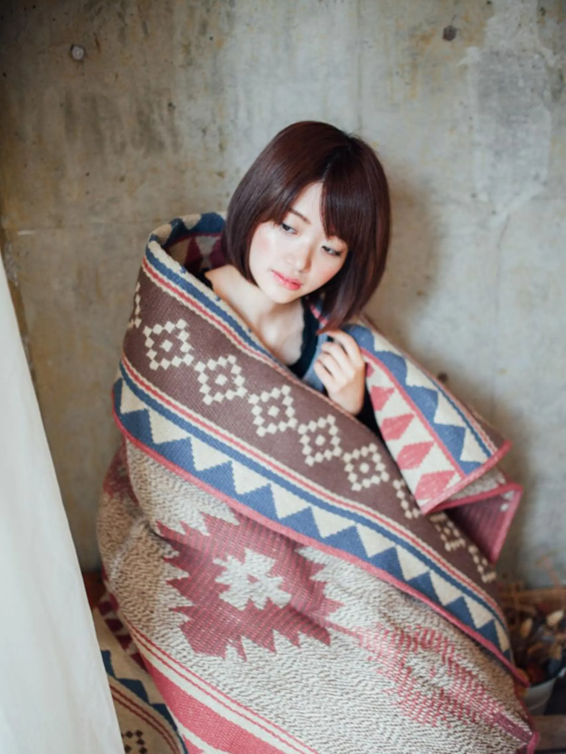 ミディアム ボブ カット ヘアカラー トリートメント 福島 浩司のヘアスタイル