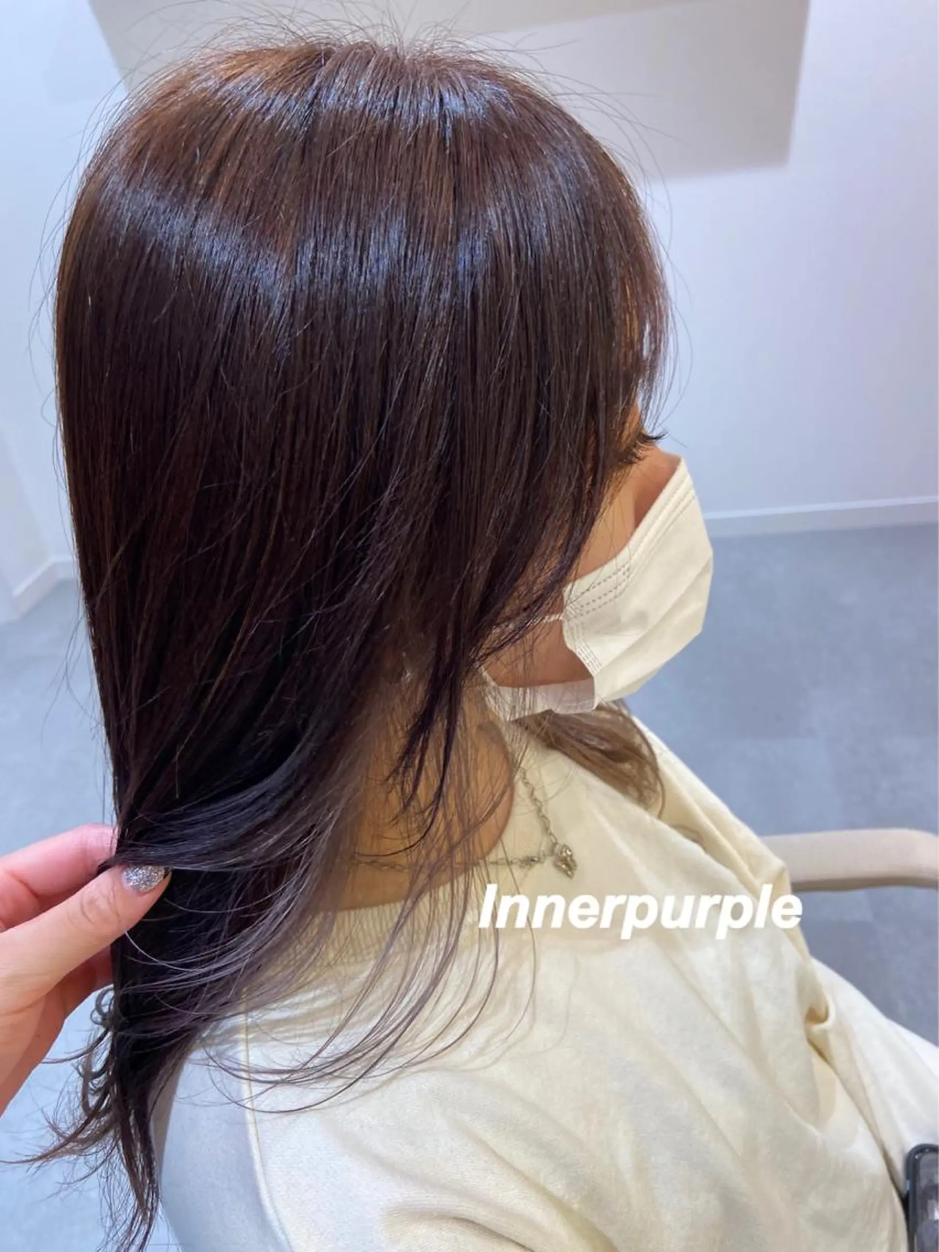 セミロング カラー イヤリングカラー ヘアカラー プルエクステ/インナ ーカラー🦊はるなのヘアスタイル