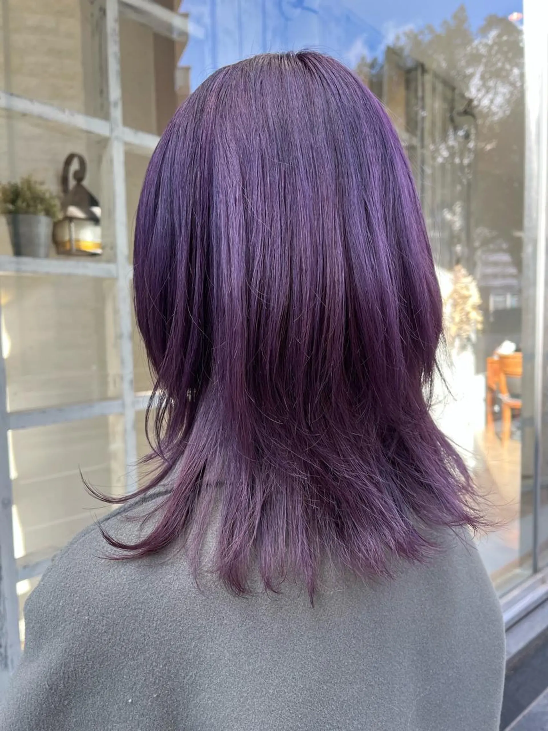 セミロング パープルカラー アスカ 🌟のヘアスタイル