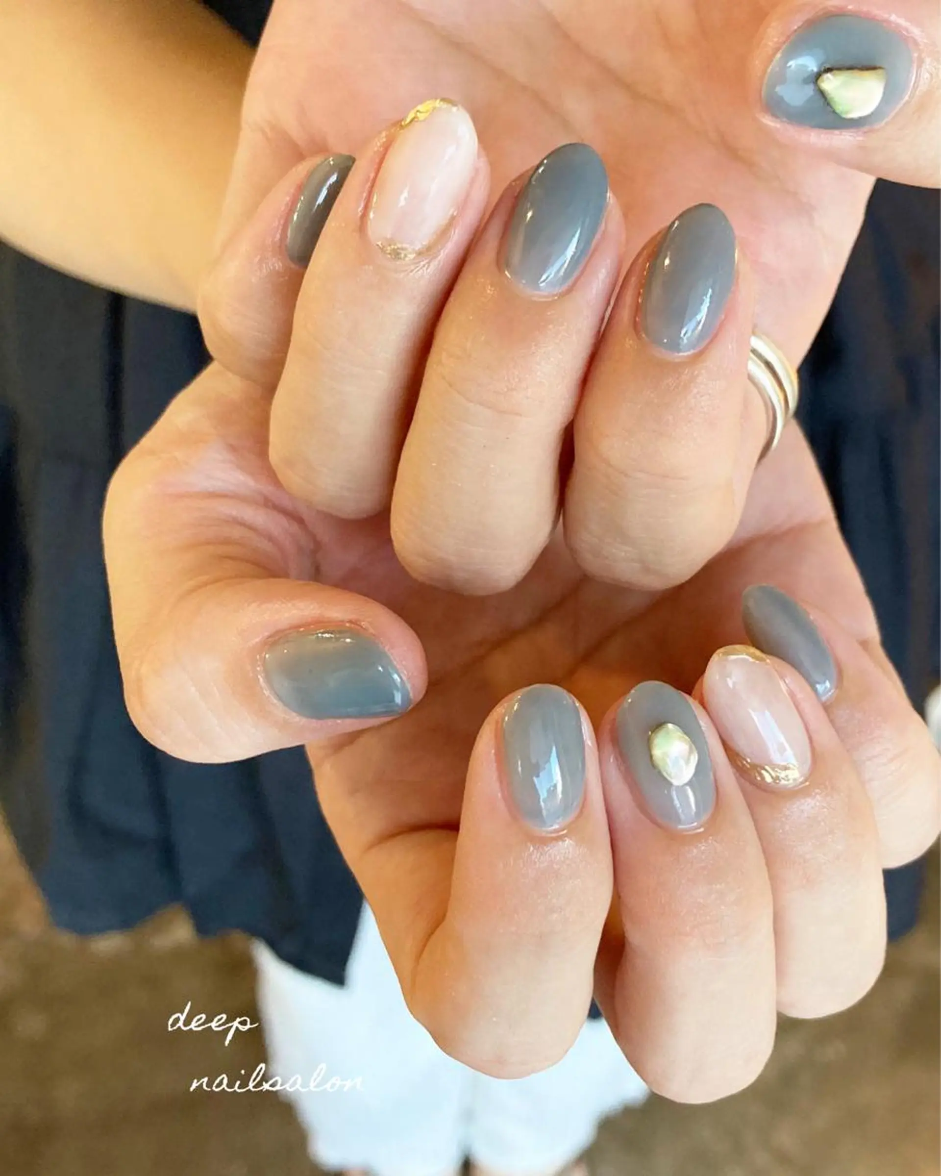 ネイル ブルー ハンドネイル DEEP nail salonのネイルデザイン