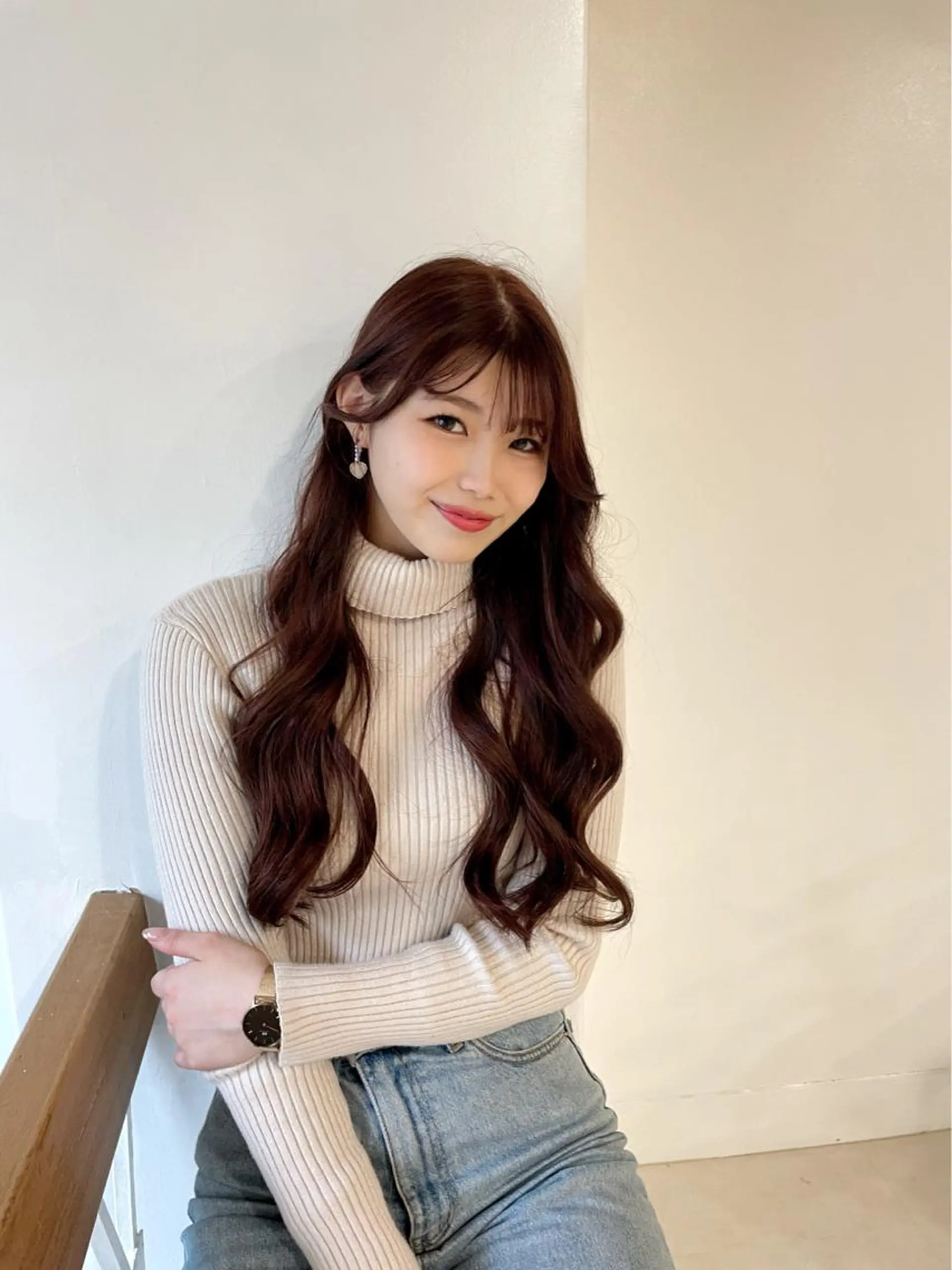 ロング カラー ベージュカラー ピンクカラー ピンクベージュ TIGRE  kagoshima所属・鹿児島レイヤー/ 韓国ヘア/みつはのヘアスタイル