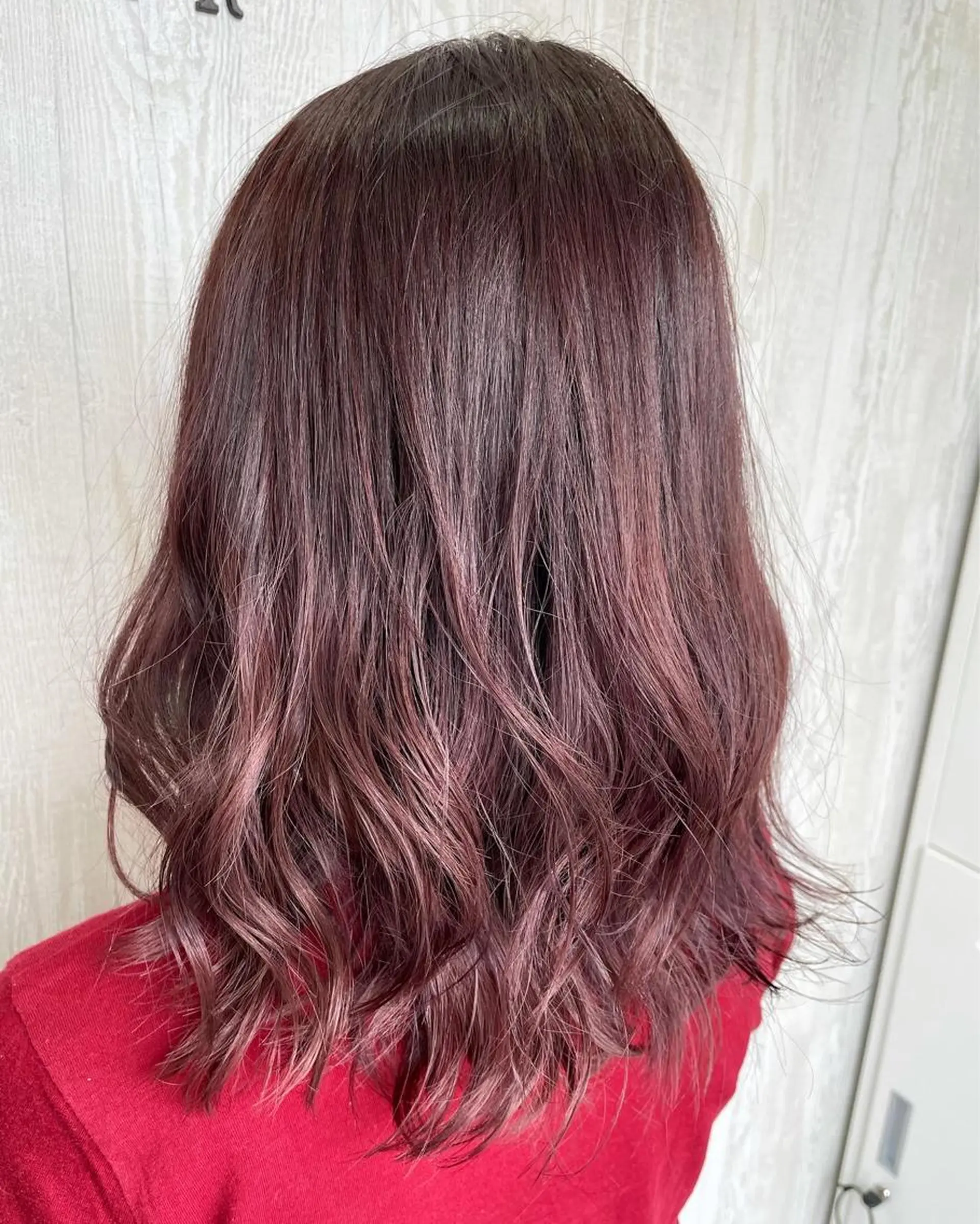 ミディアム カラー ヘアアレンジ カット ヘアカラー HUENEST アカデミーサロンのヘアスタイル