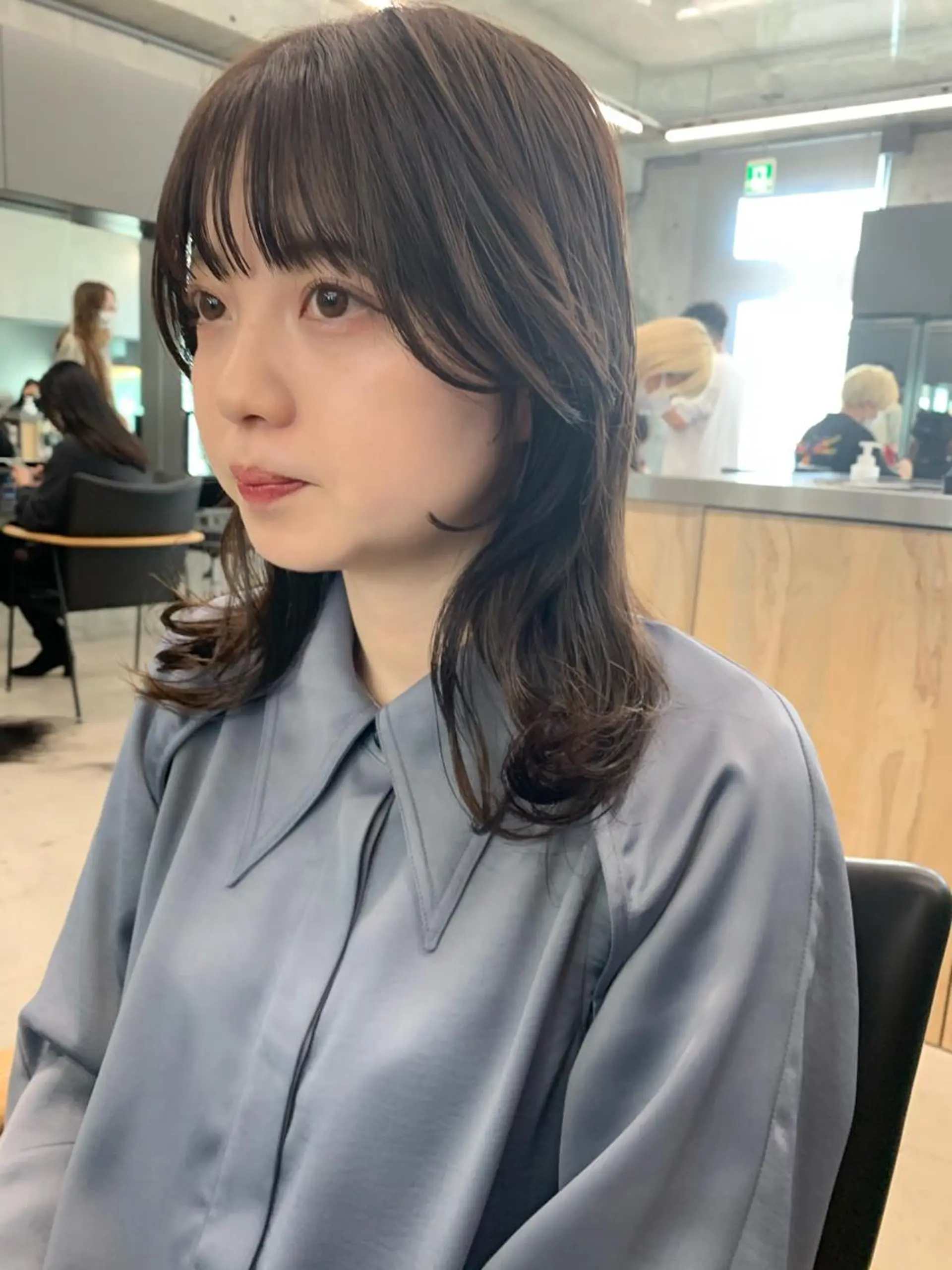 ミディアム カラー 顔周りカット カット ヘアカラー sakoda shunkiのヘアスタイル